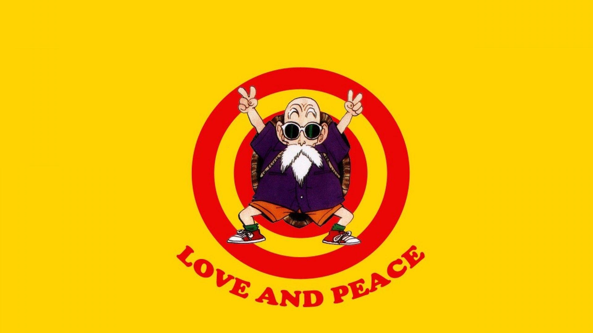 1920x1080 ScreenHeaven: Dragon Ball Z Master Roshi simple background yellow, Desktop