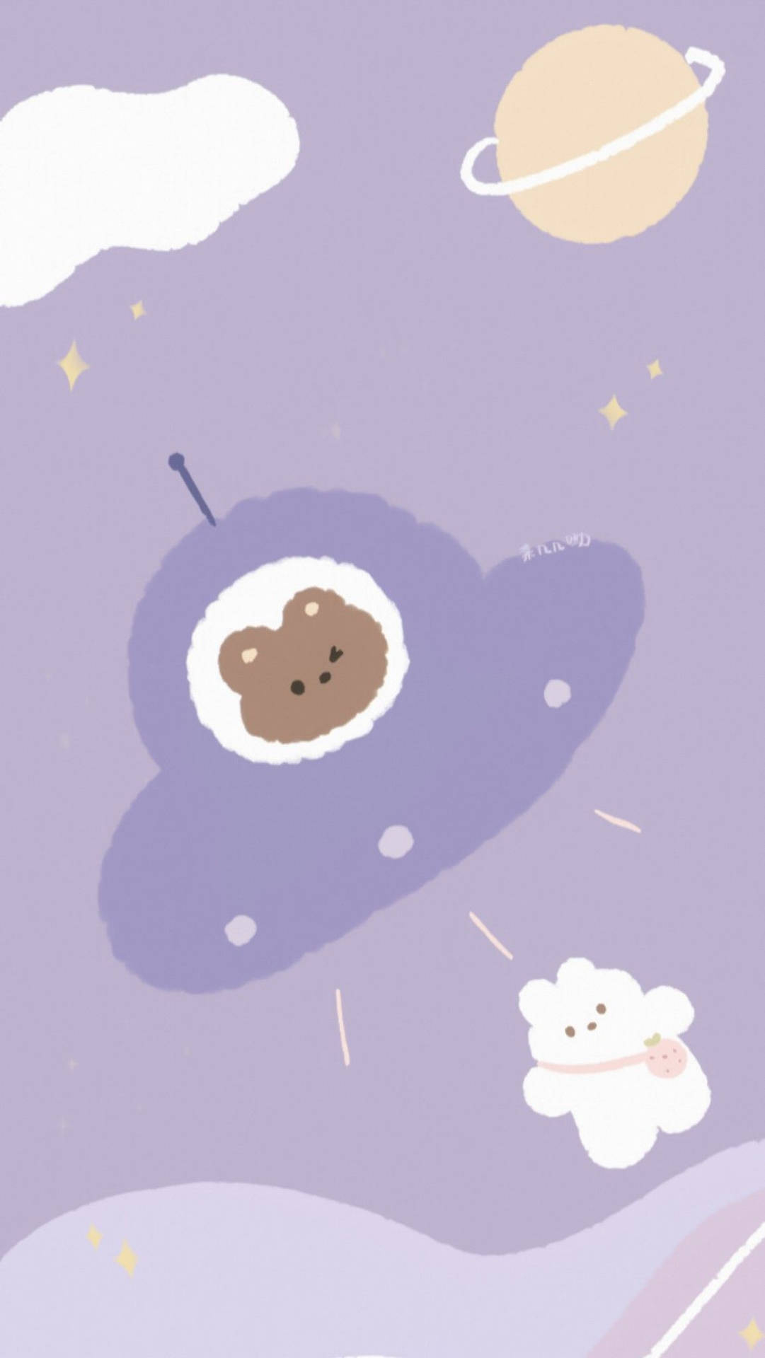 1090x1920 Download Bear Astronaut Pastel Cute Wallpaper, Phone