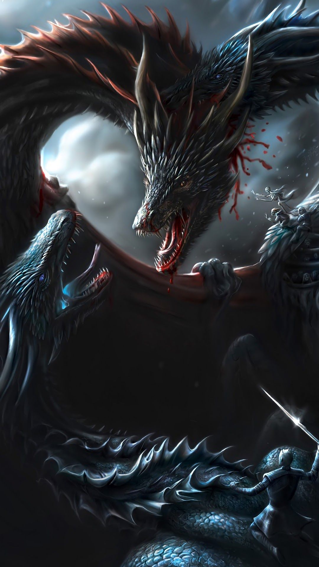 1080x1920 Game of Thrones Dragons Battle 4K Wallpaper, Phone