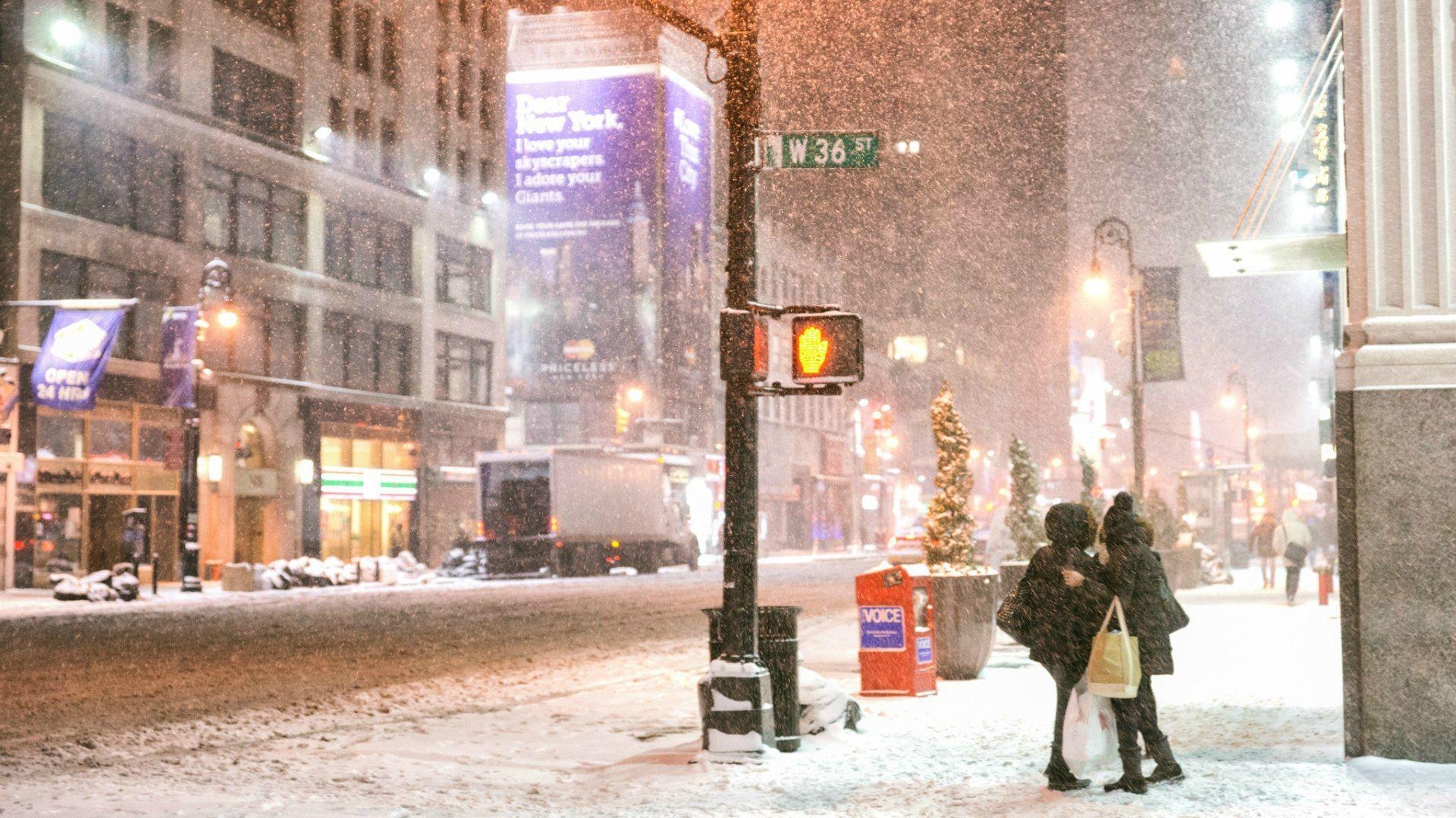 1920x1080 Winter snowfall in New York wallpaper and image, Desktop