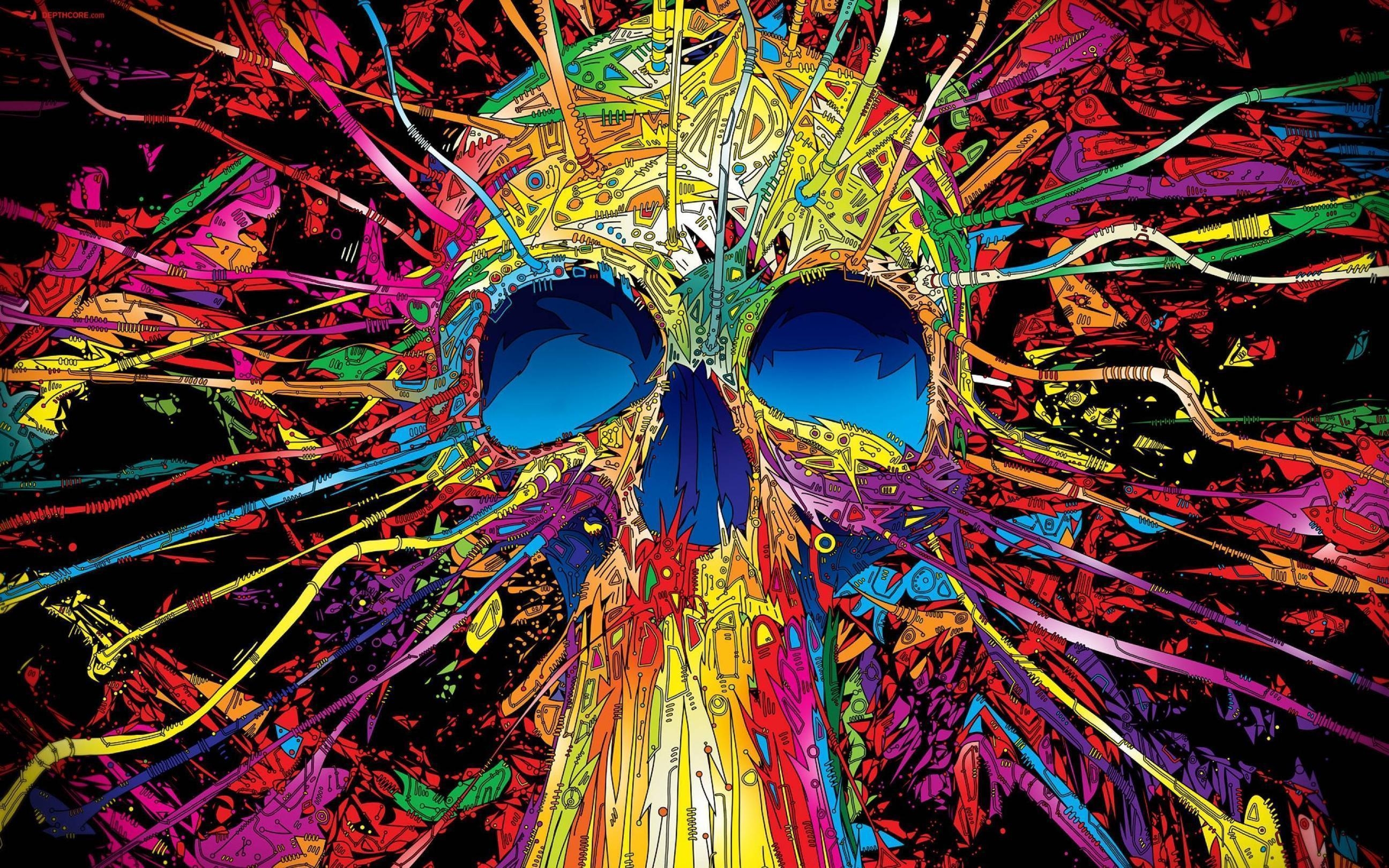 2600x1620 Colourful skull wallpaper. HD Wallpaper, Desktop