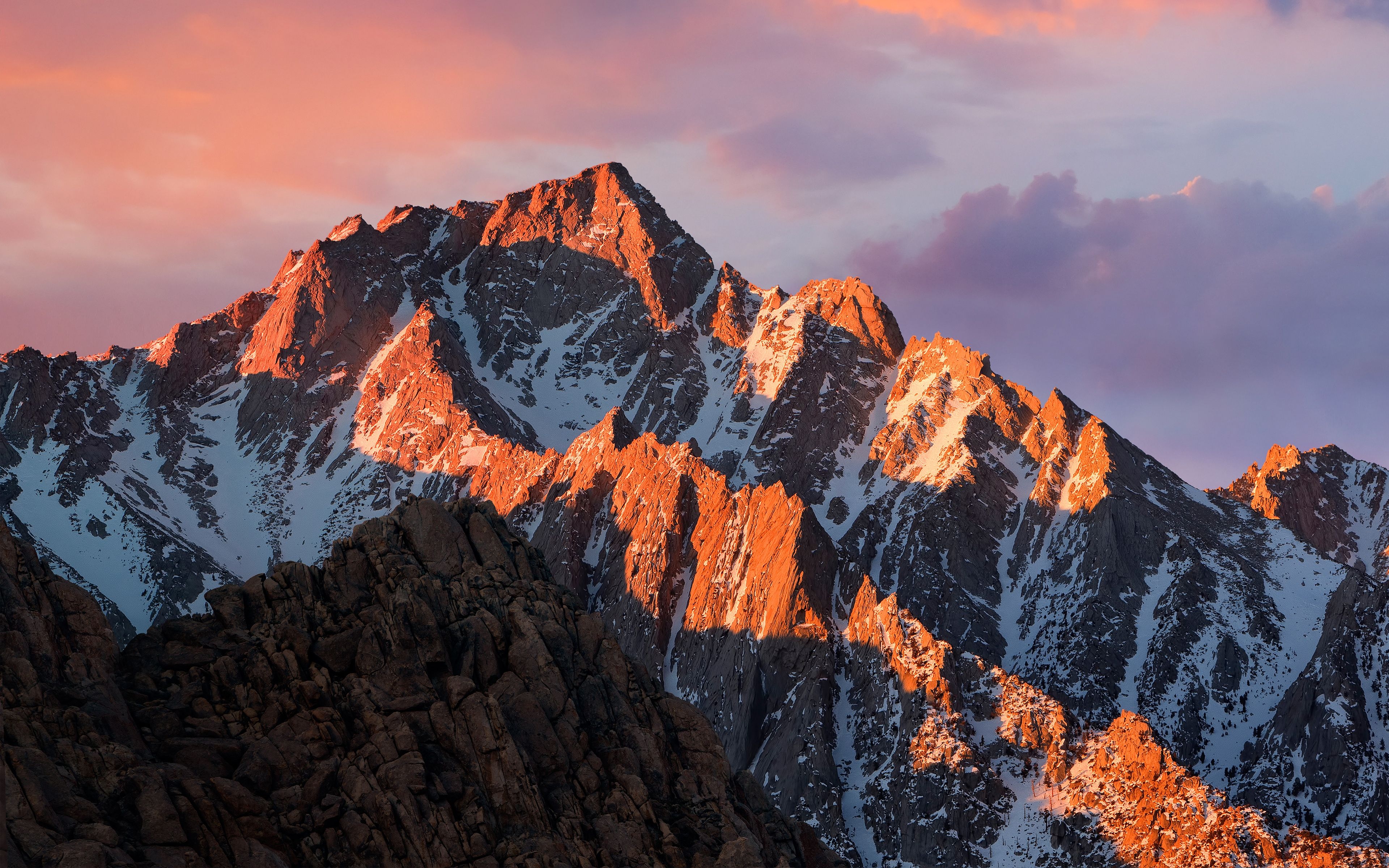 3840x2400 macOS Sierra Stock Mountains 4K Wallpaper, Desktop