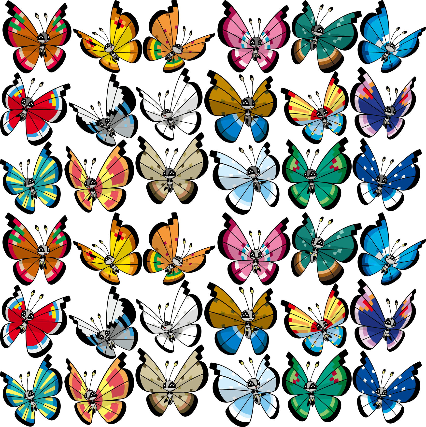 1740x1740 Shiny Vivillon Dream World, Phone