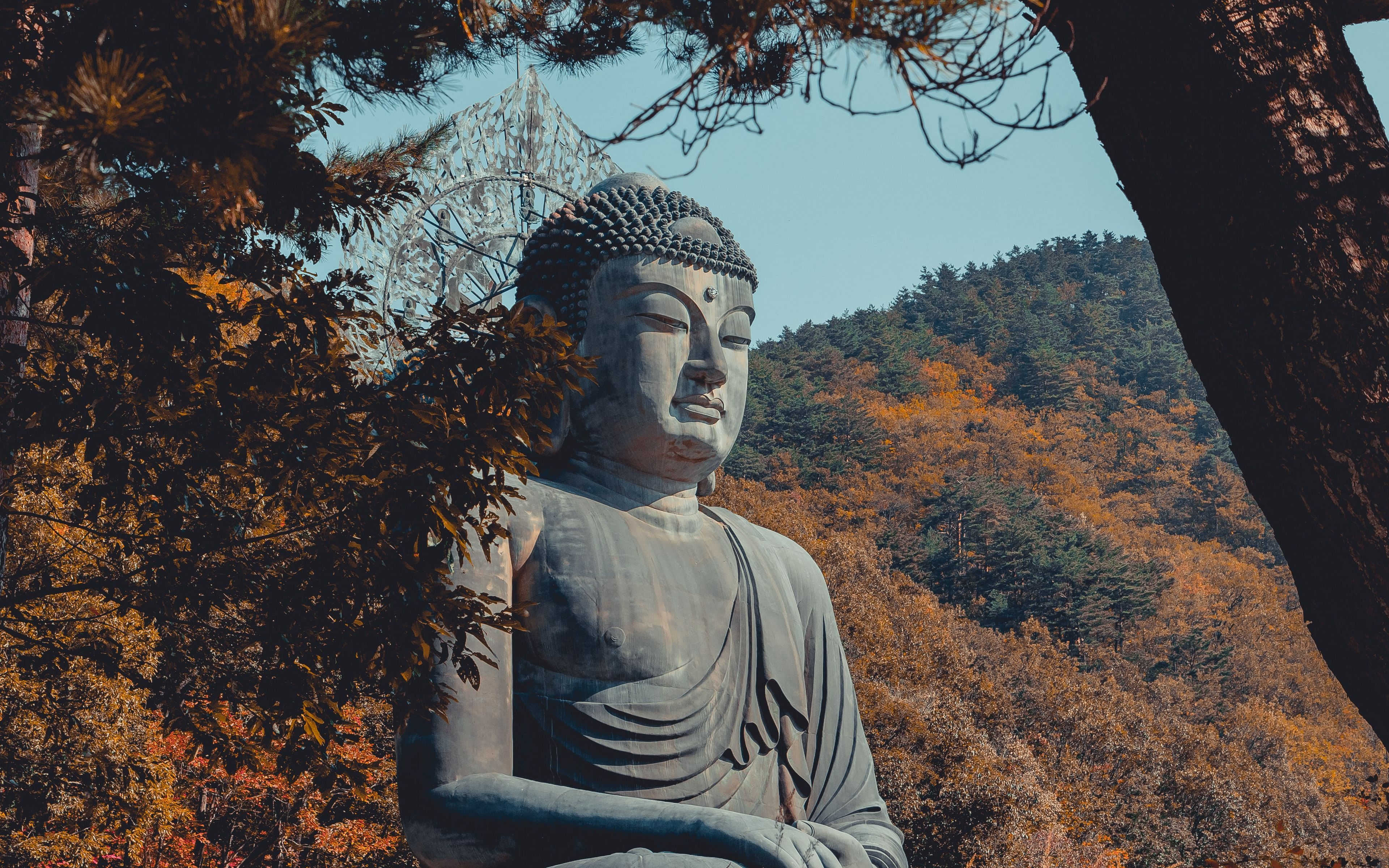 3840x2400 Download wallpaper  buddha, buddhism, sculpture, bronze, seoraksan, south korea 4k ultra HD 16:10 HD background, Desktop