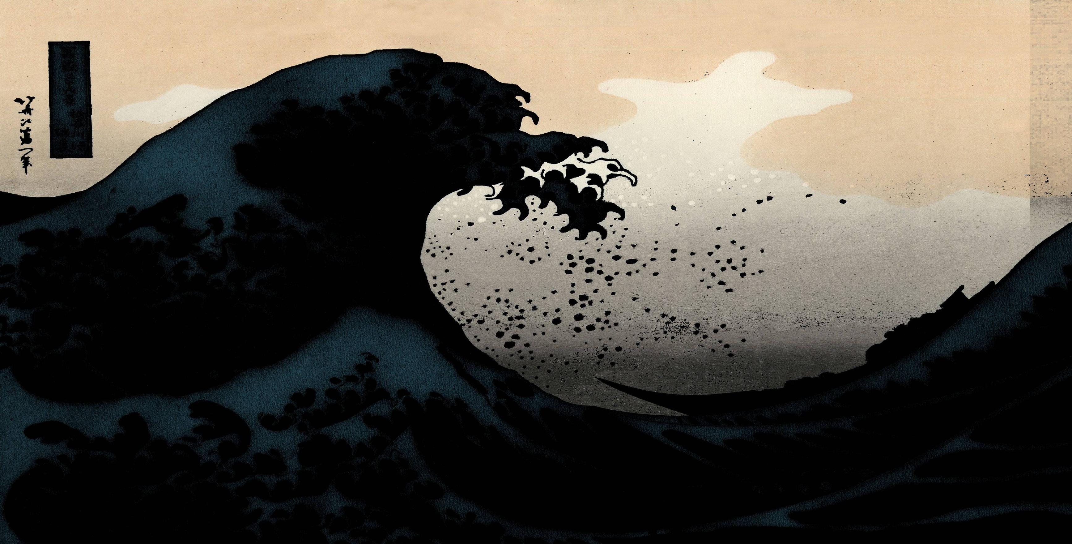 3470x1760 The Great Wave off Kanagawa HD Wallpaper. Background Image, Desktop