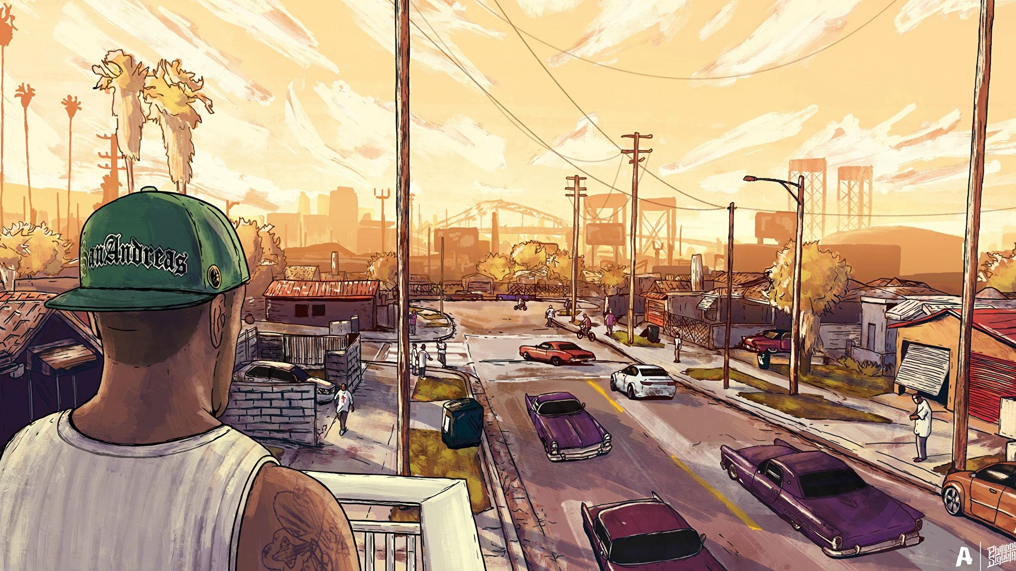 2050x1160 San andreas, Grand theft auto artwork, Gta, Desktop