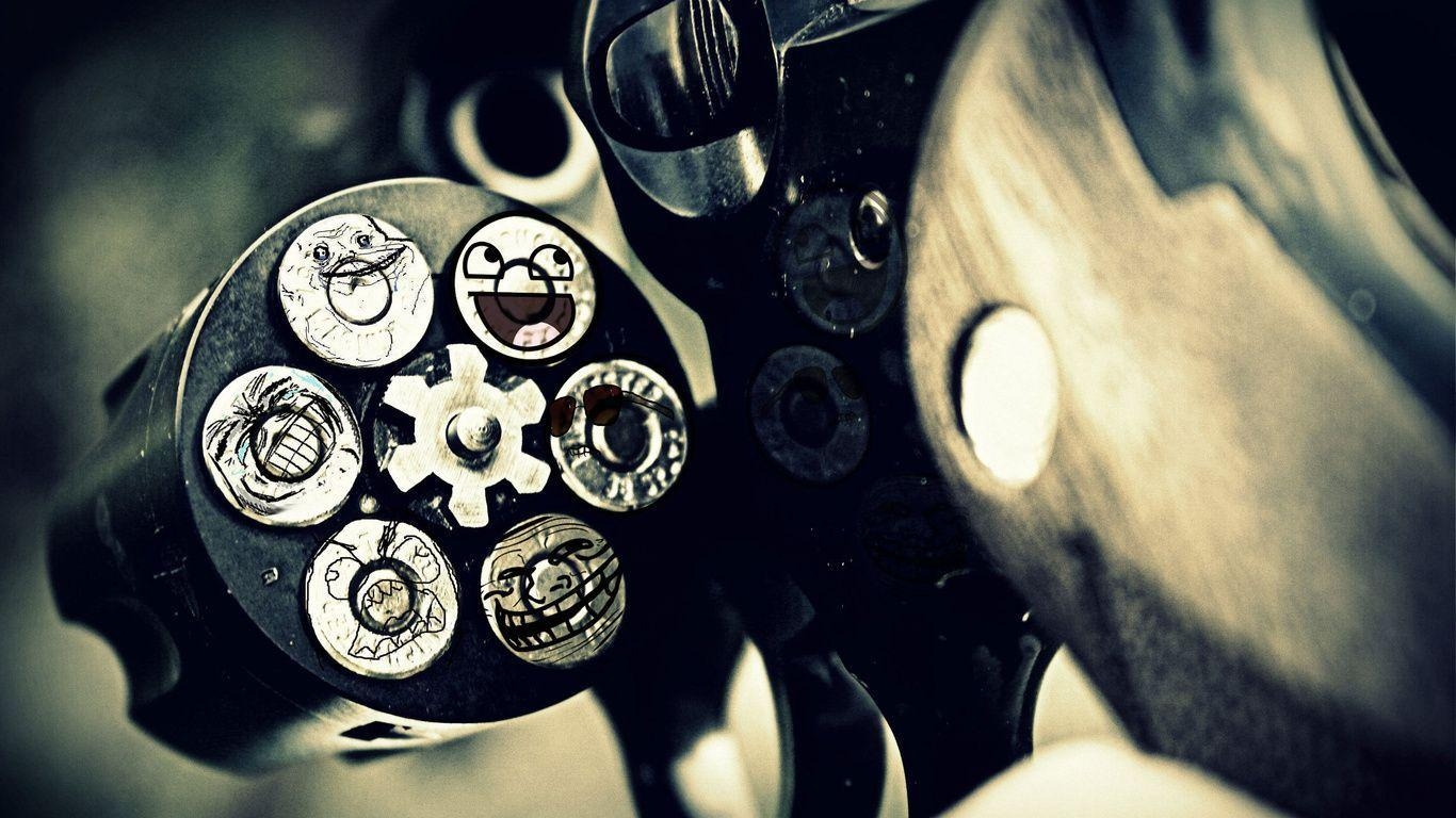 1370x770 Meme, Awesome, Revolver, Trollface Wallpaper, Desktop