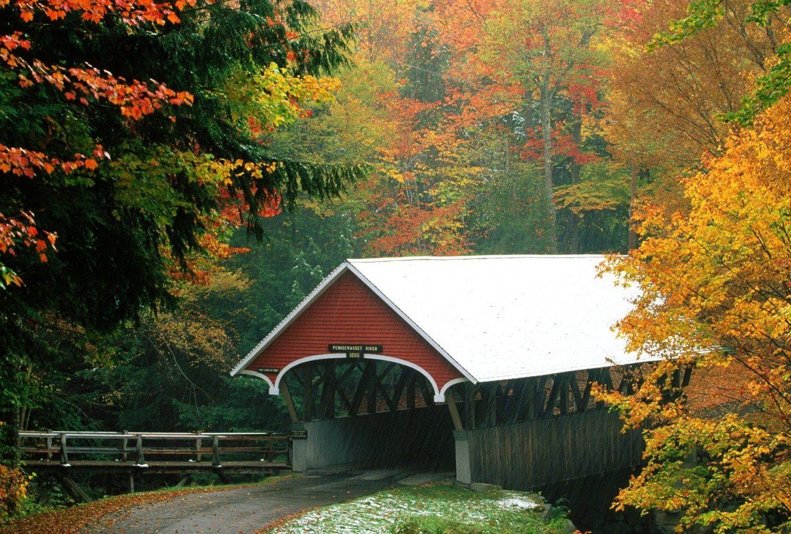 1600x1080 Hampshire Tag wallpaper: Covered Bridge Franconia State Park New, Desktop