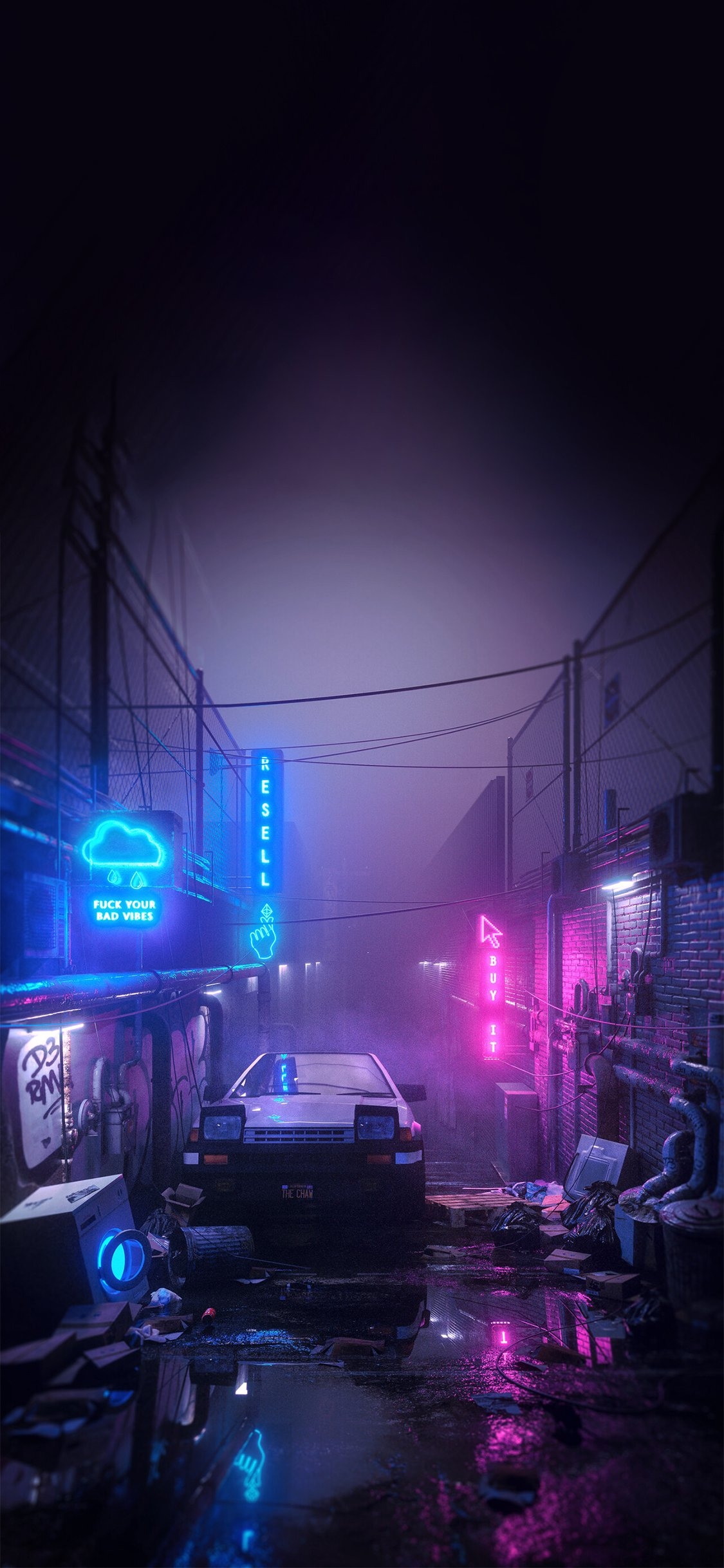 1130x2440 HD Wallpaper for phone Cyberpunk Street, Phone