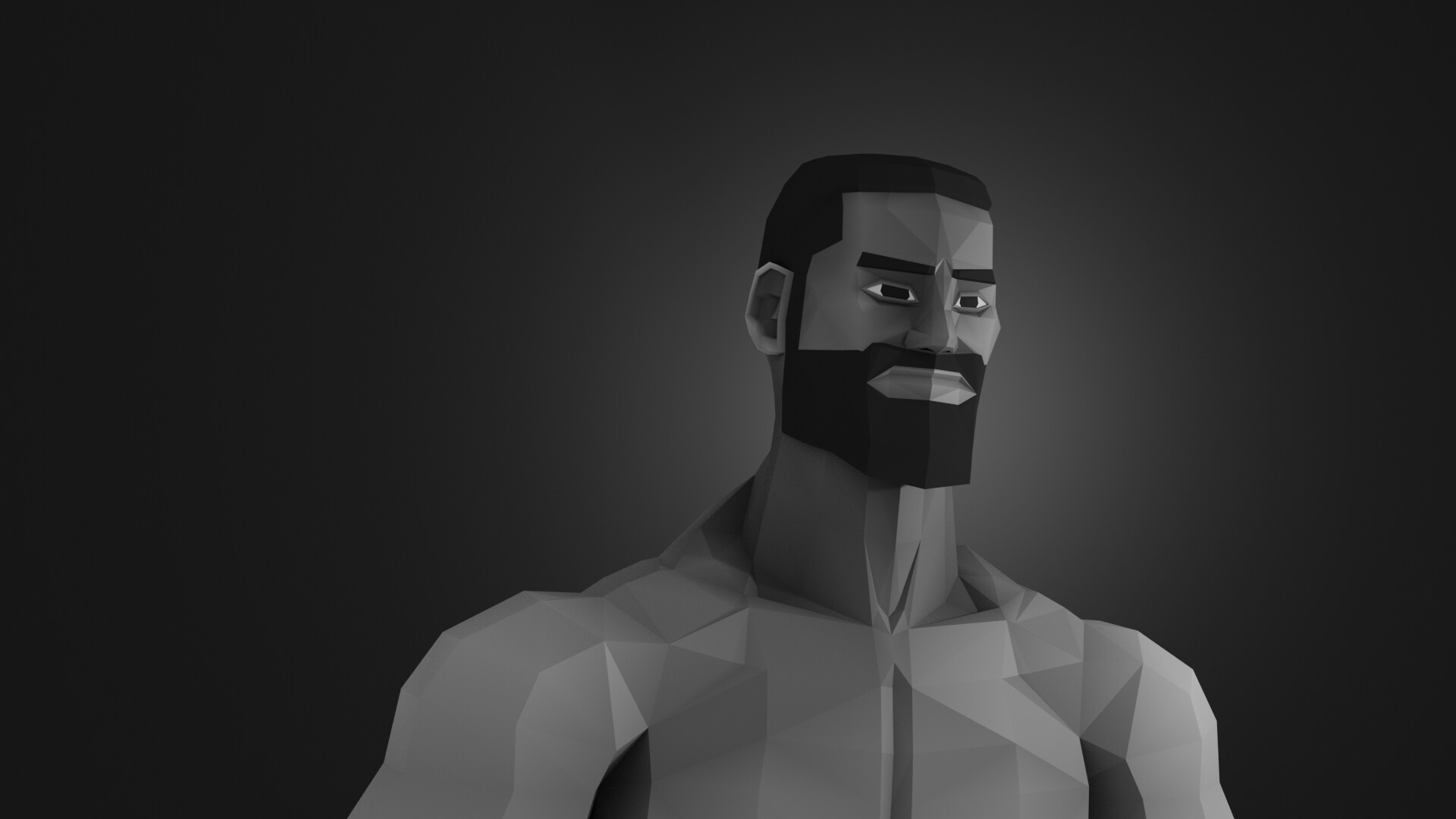 1920x1080 Low Poly Gigachad, Ty Ellis, Desktop