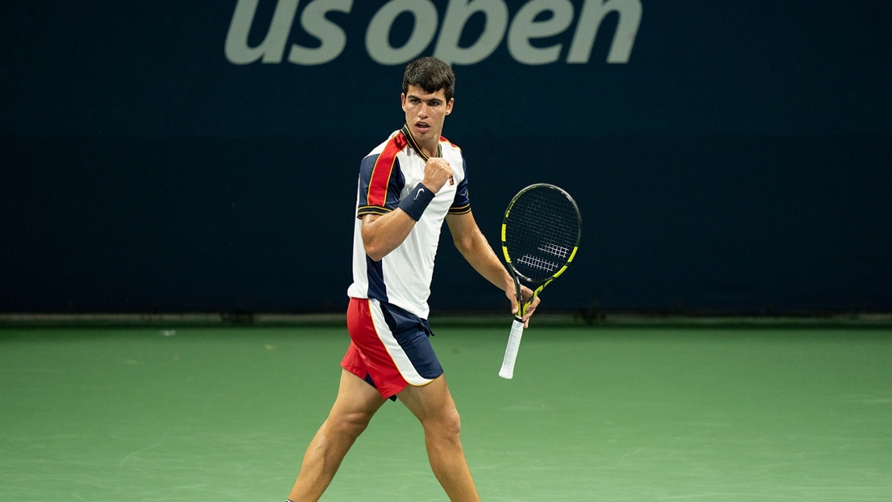1280x720 Carlos Alcaraz Playing A Nadal Like Game Site Of The 2022 US Open Tennis Championships USTA Event, Desktop