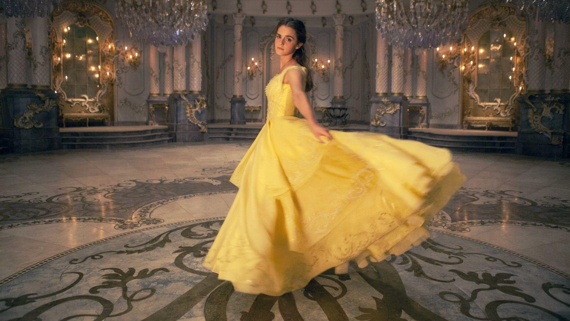 1920x1080 Emma Watson Beauty And The Beast Yellow Dress Wallpaper 11505, Desktop