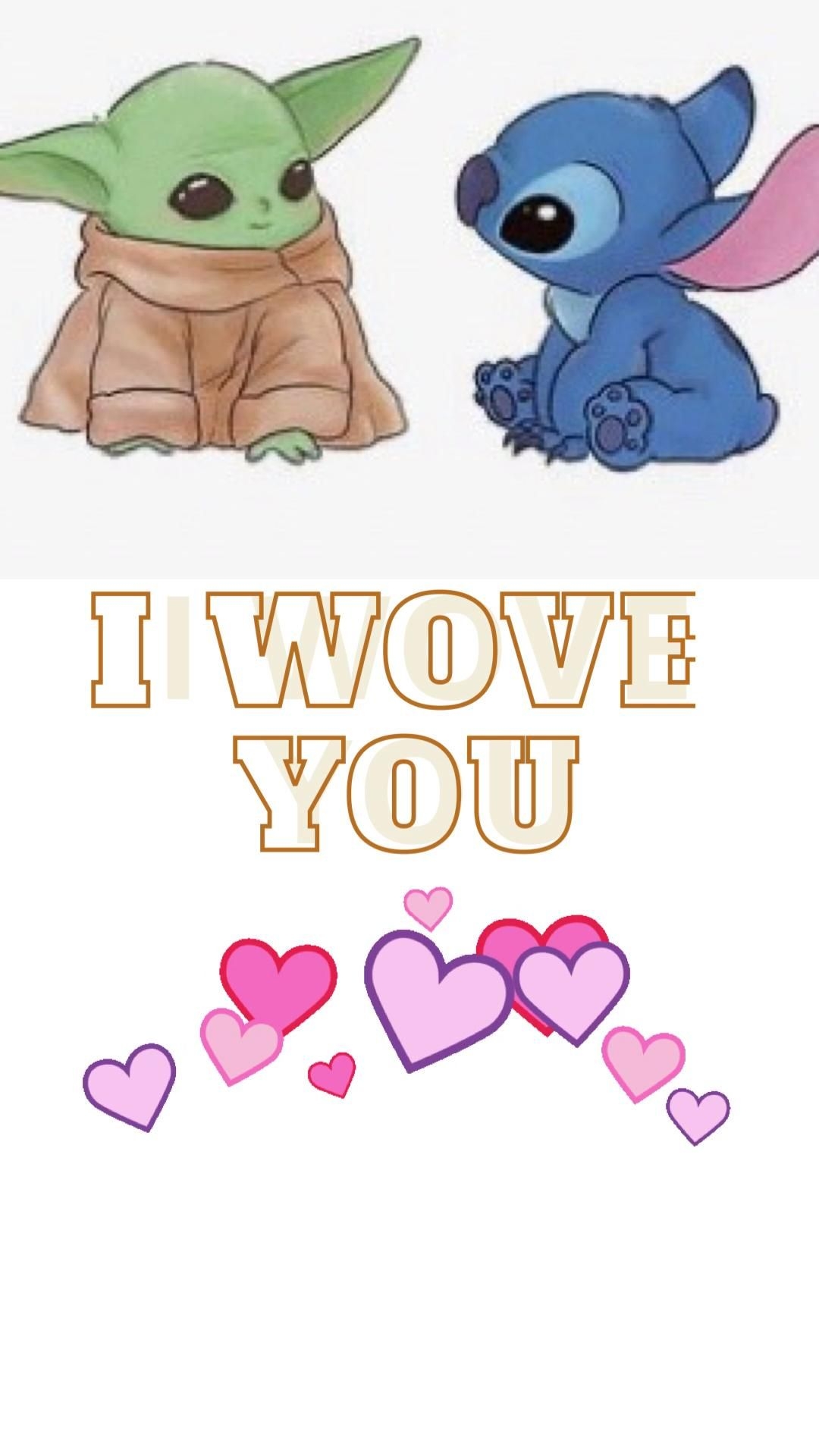 1080x1920 I wove you. Yoda wallpaper, Stitch drawing, Cute easy drawings, Phone