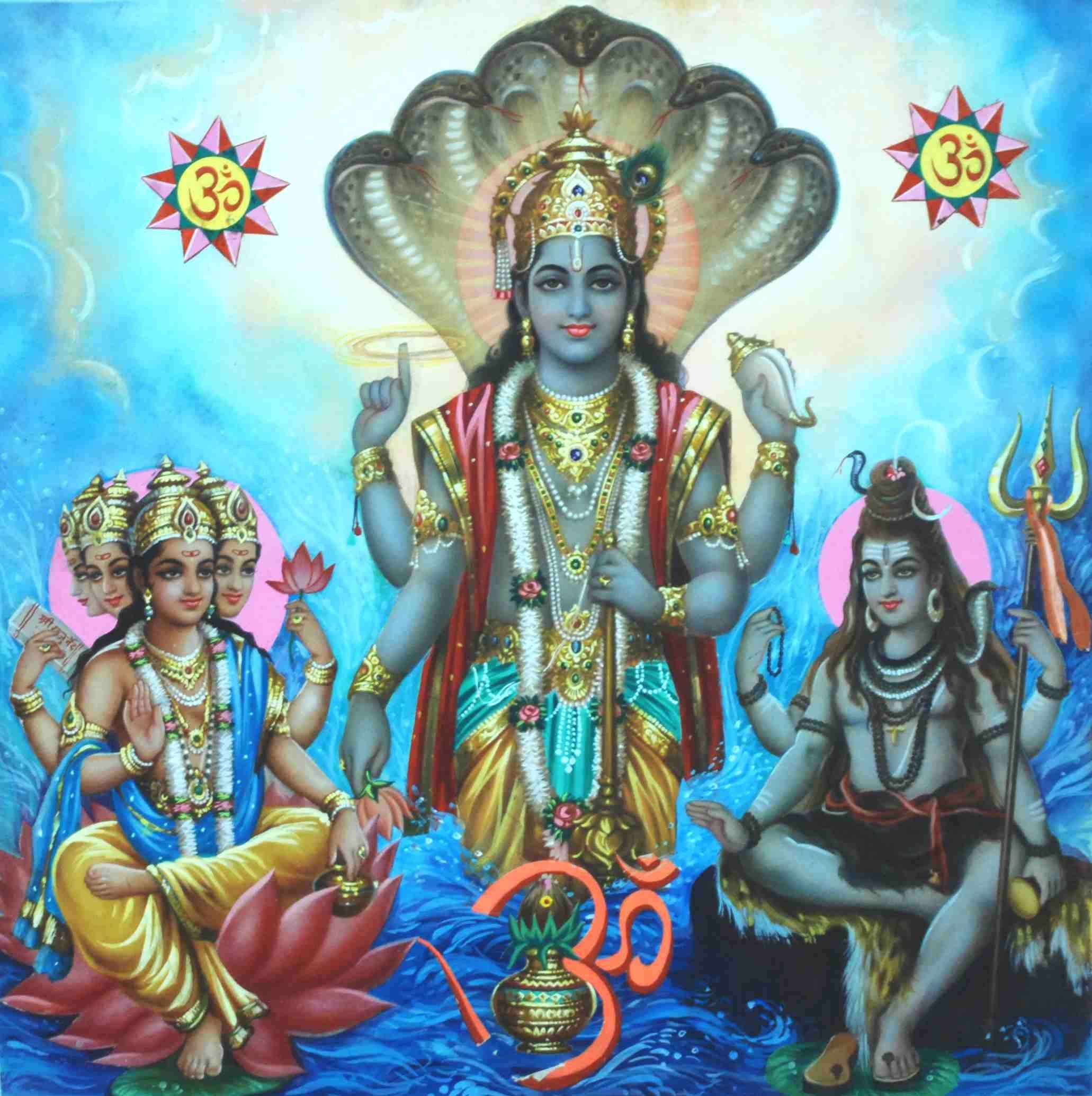 2070x2070 Hindu Art. Brahma, Vishnu, Mahesh Holy Trinity. Hindu art, Phone