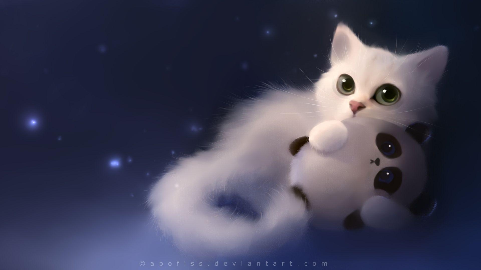 1920x1080 Kawaii Cartoon Cat Wallpaper Free Kawaii Cartoon Cat Background, Desktop