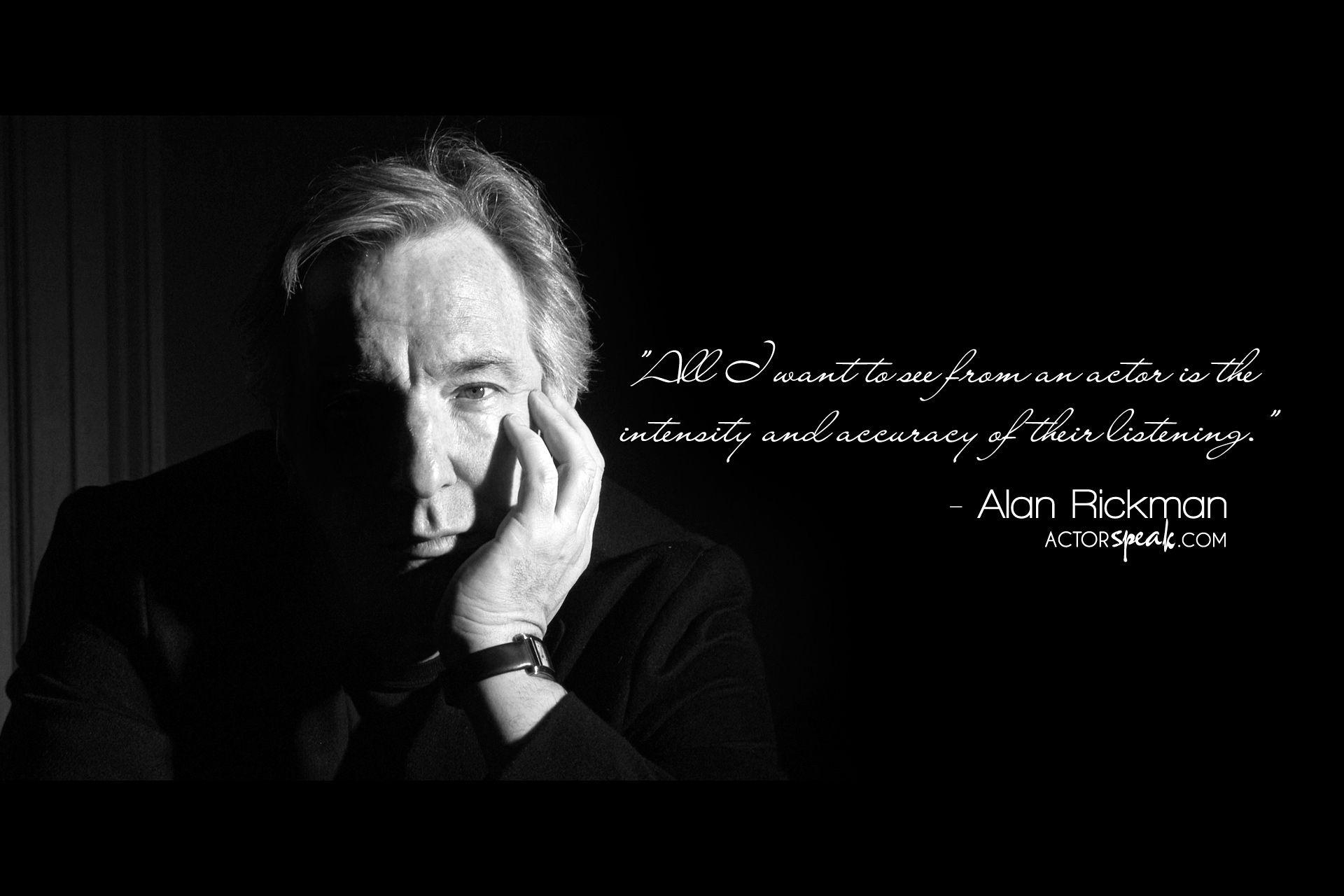 1920x1280 WALLPAPER: Alan Rickman Acting Quote With Photo, Desktop