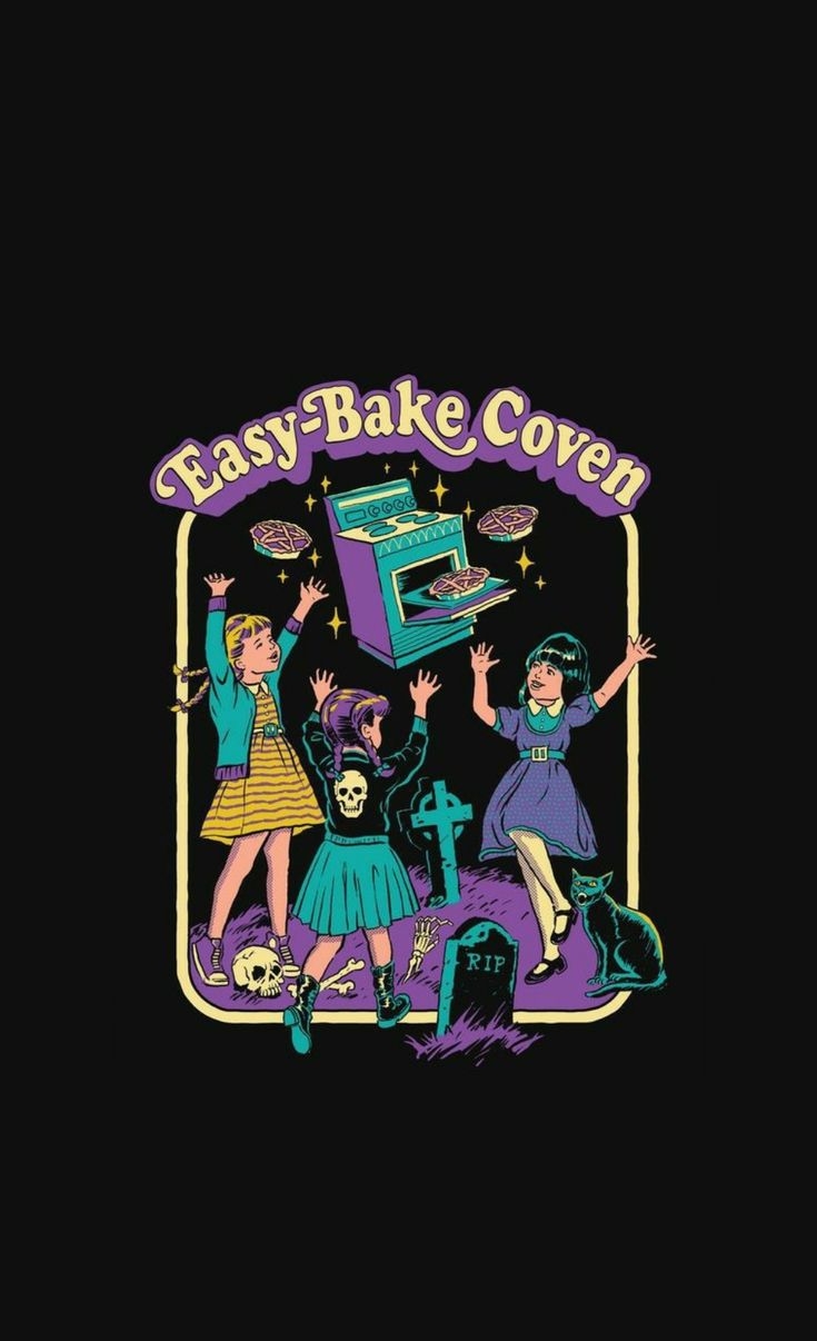 740x1210 Easy Bake Coven Wallpaper!. Witchy Wallpaper, Retro Illustration, Retro Horror, Phone