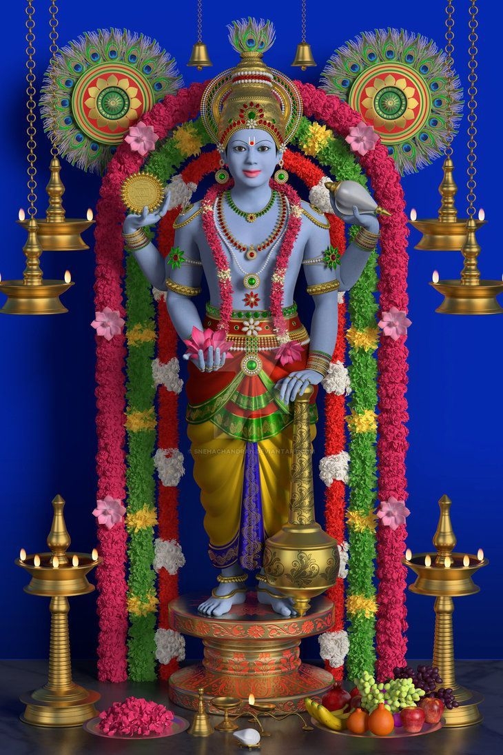 730x1100 Guruvayurappan by Snehachandran. Hindu statues, Lord vishnu, Phone