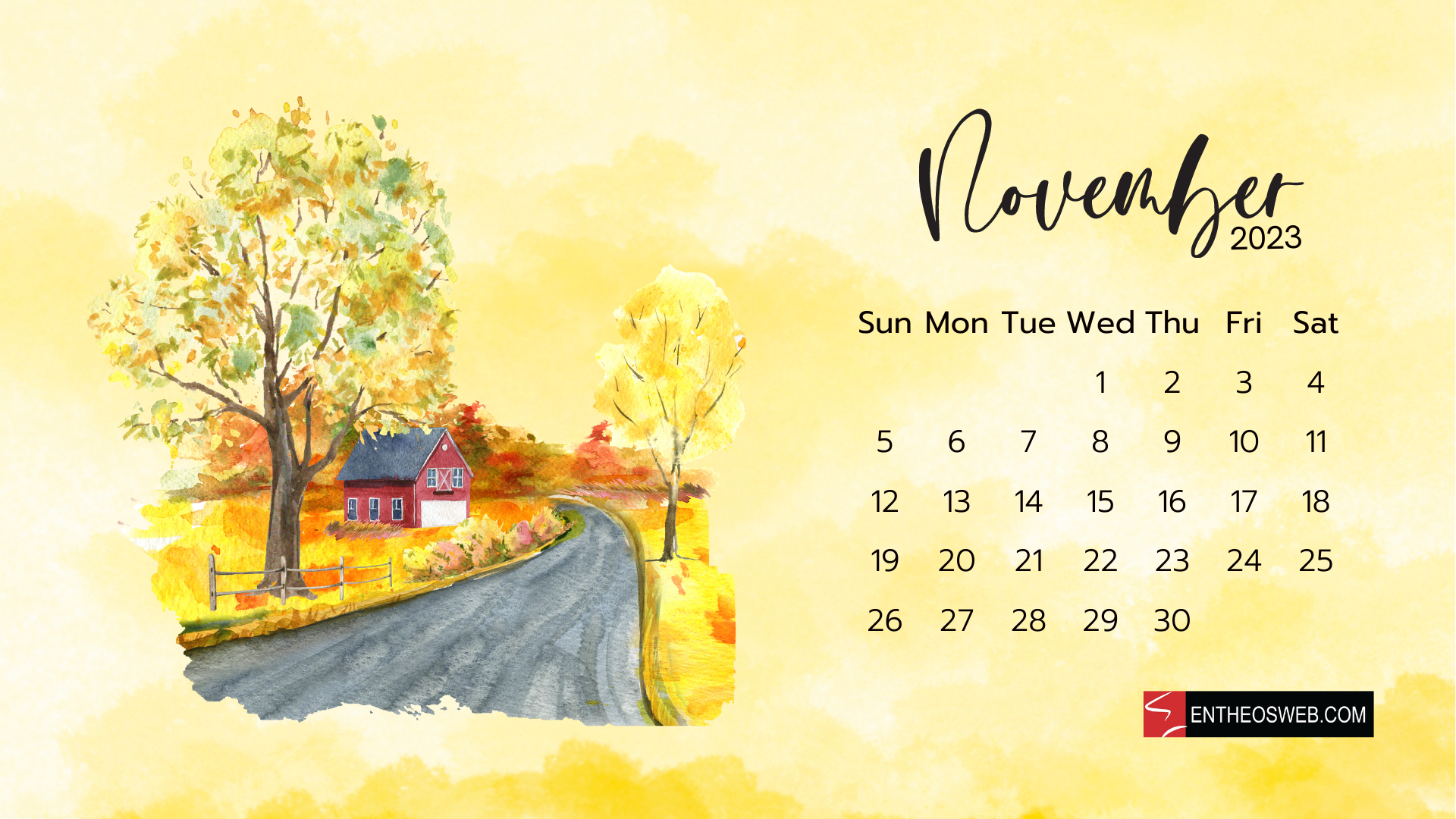 1920x1080 November 2023 Calendar Desktop Wallpaper, Desktop