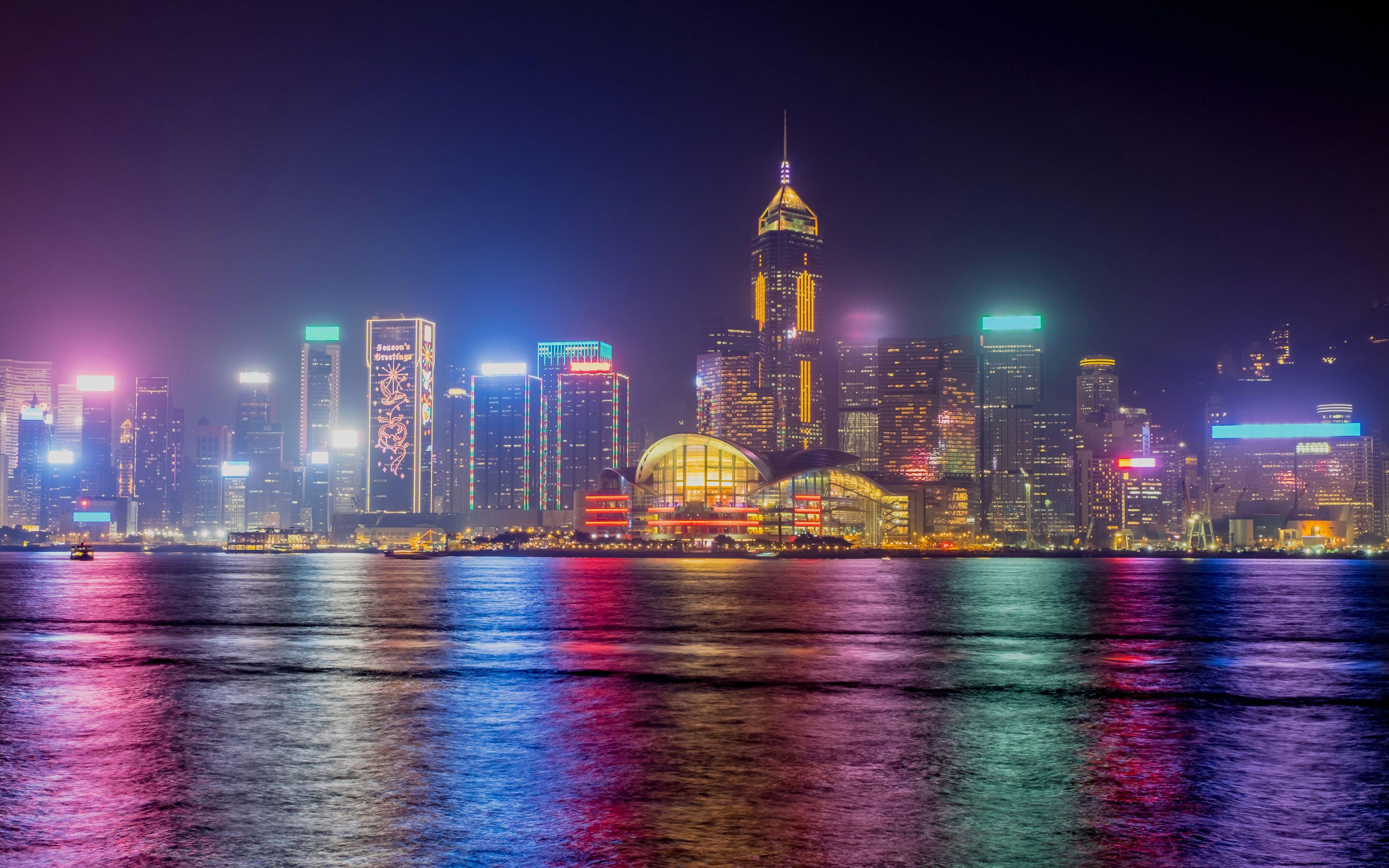 4800x3000 Hong Kong Nighscape 4K Wallpaper, Desktop