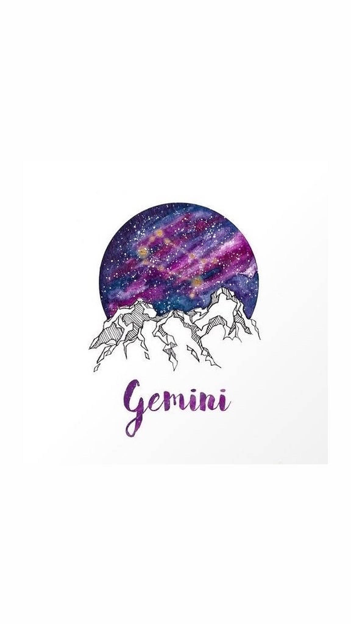 1160x2050 Download Gemini Zodiac Minimalist Mountain Wallpaper, Phone