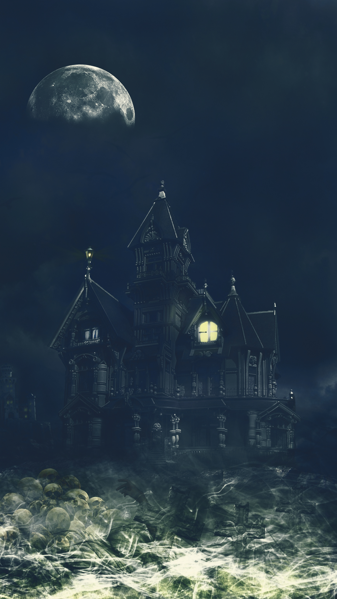 1080x1920 Scary House Mobile Phone Wallpaper, Phone