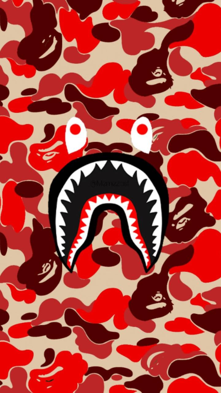 720x1280 Bape shark red Wallpaper, Phone