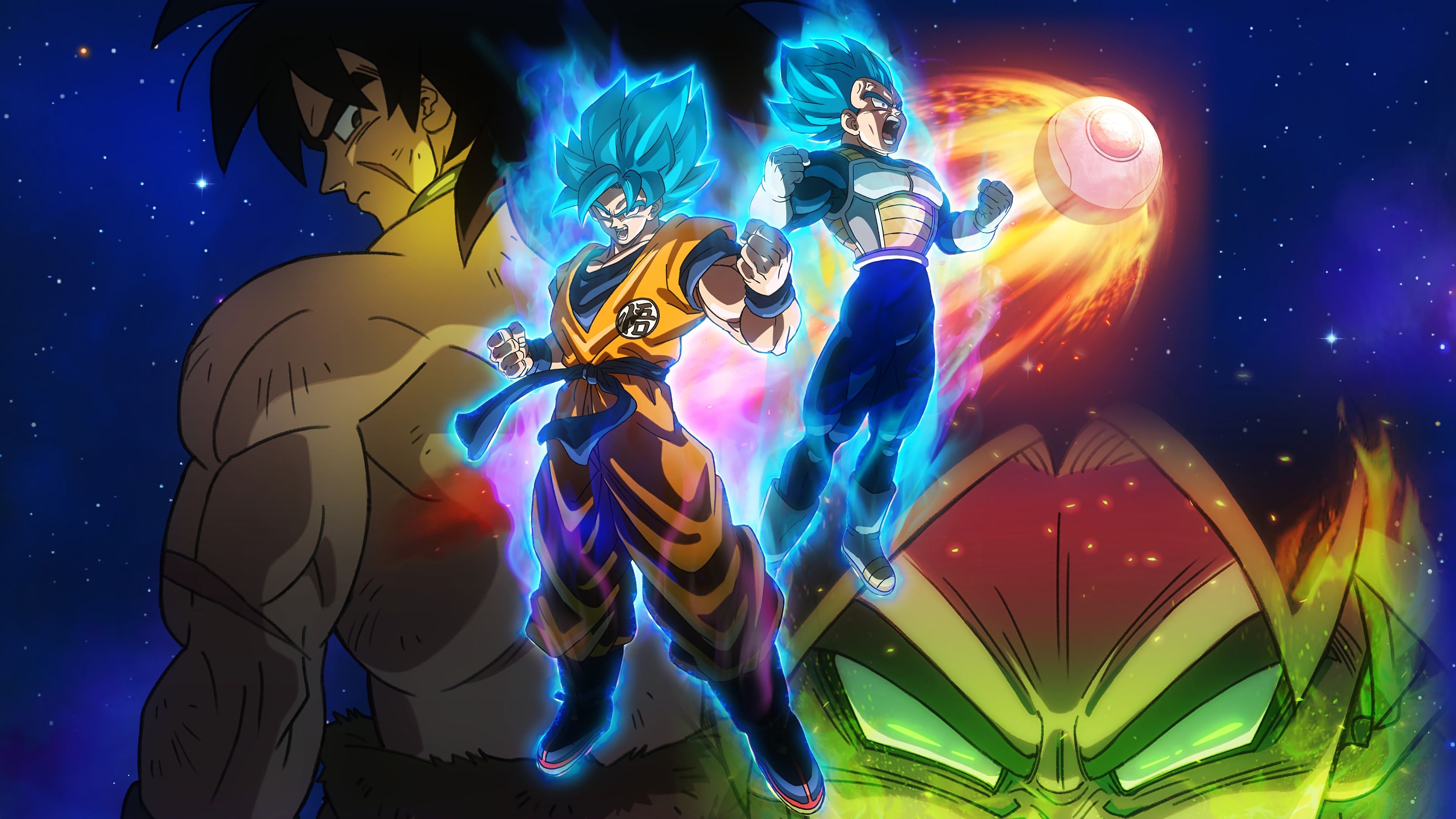 3840x2160 Broly Super Saiyan Blue Goku Vegeta Dragon Ball Super: Broly Movie, Desktop