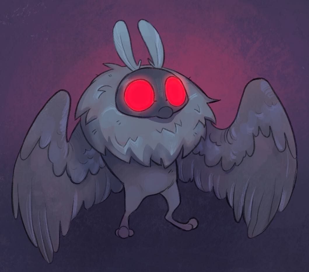 1060x930 Katie Billions on Instagram: “Mothman #cryptids #mothman #cryptid #characterdesign #cryptzoology #calarts”. Mothman, Myths & monsters, Creature art, Desktop