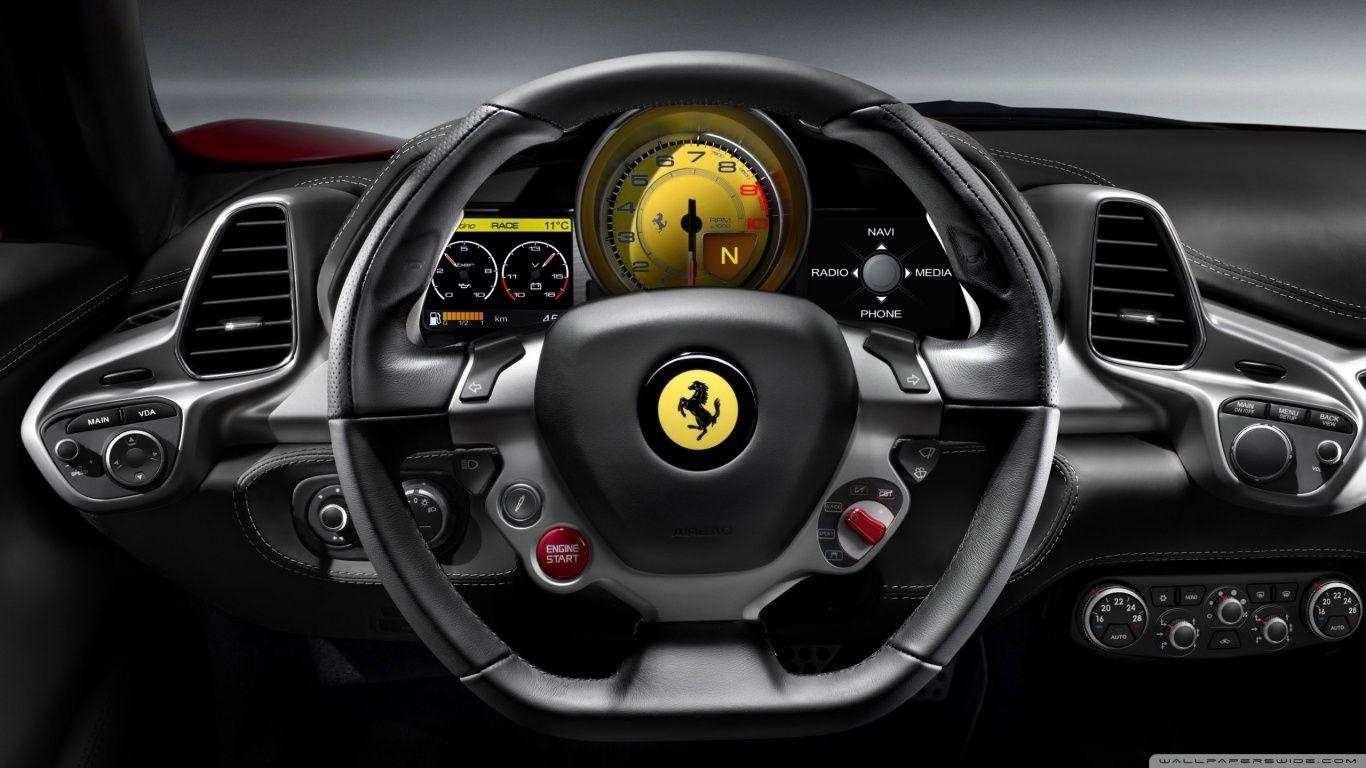 1370x770 Ferrari 458 Italia Steering Wheel ❤ 4K HD Desktop Wallpaper, Desktop