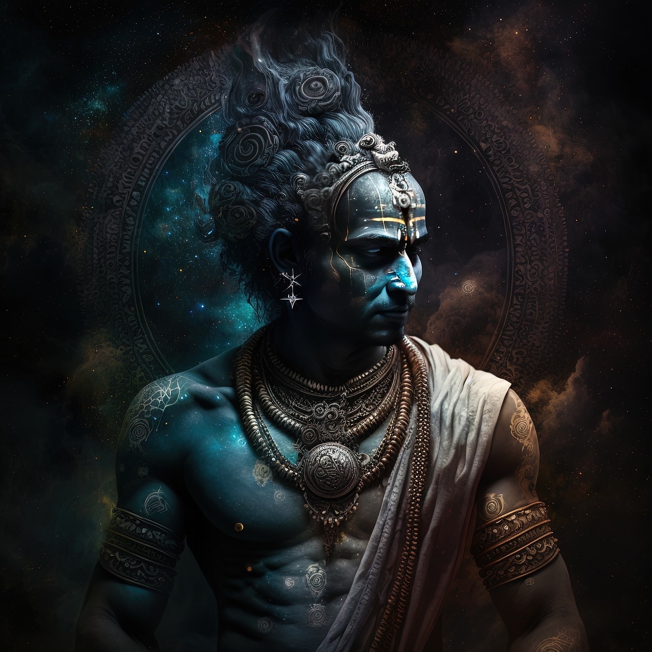 1280x1280 Download Krishna Space Royalty Free Stock Illustration Image, Phone