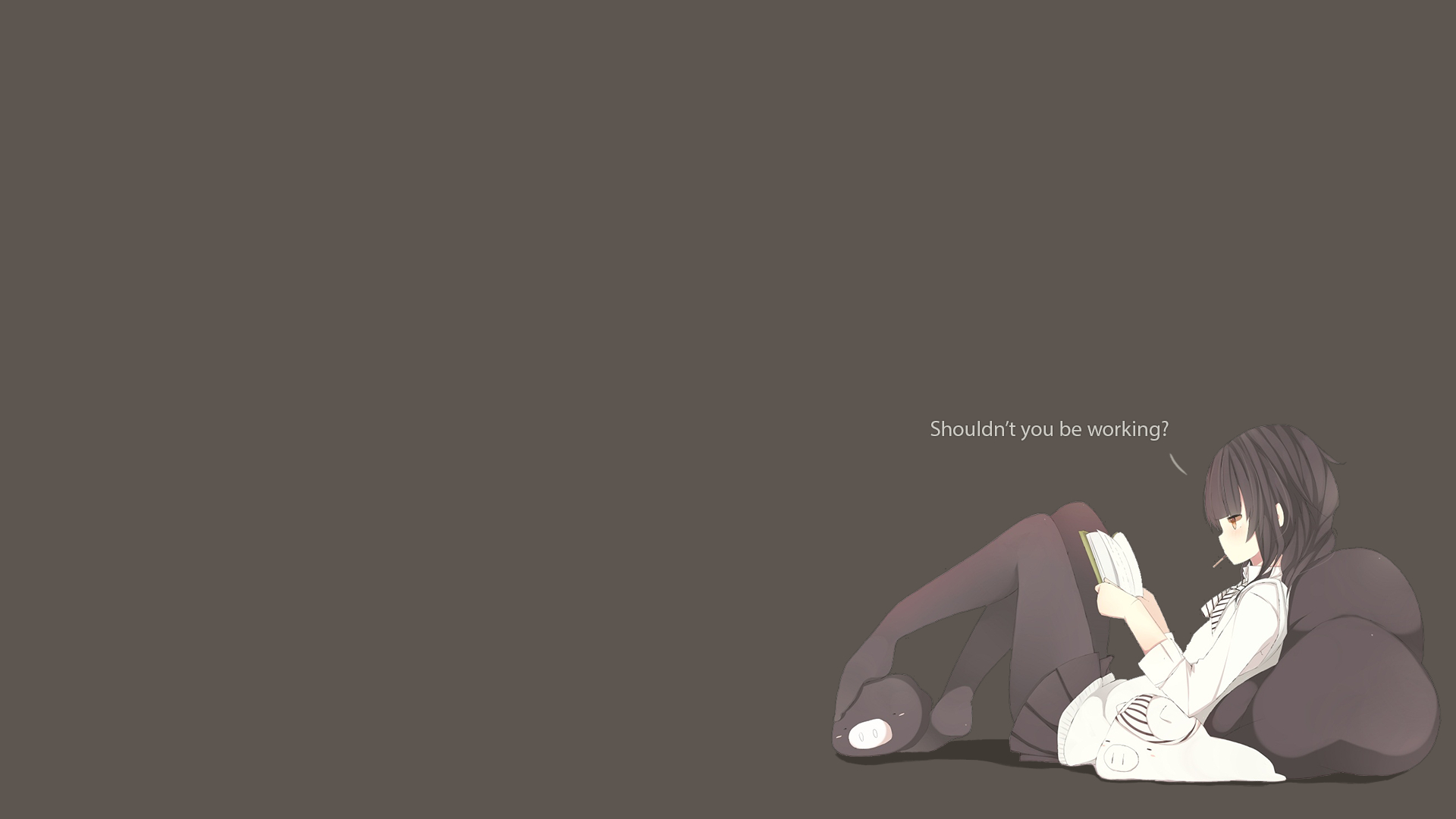 1920x1080 Minimalism Books Anime Reading Anime Girls Legs, Desktop