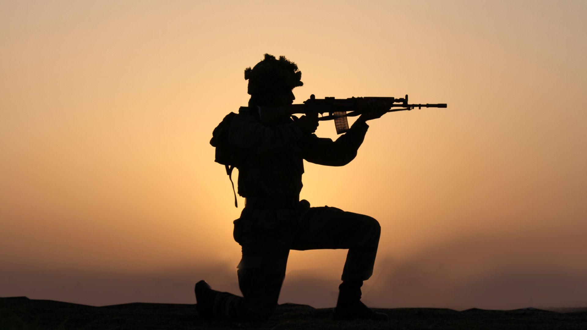 1920x1080 Indian Army Wallpaper with Soldier in Silhouette. HD Wallpaper, Desktop