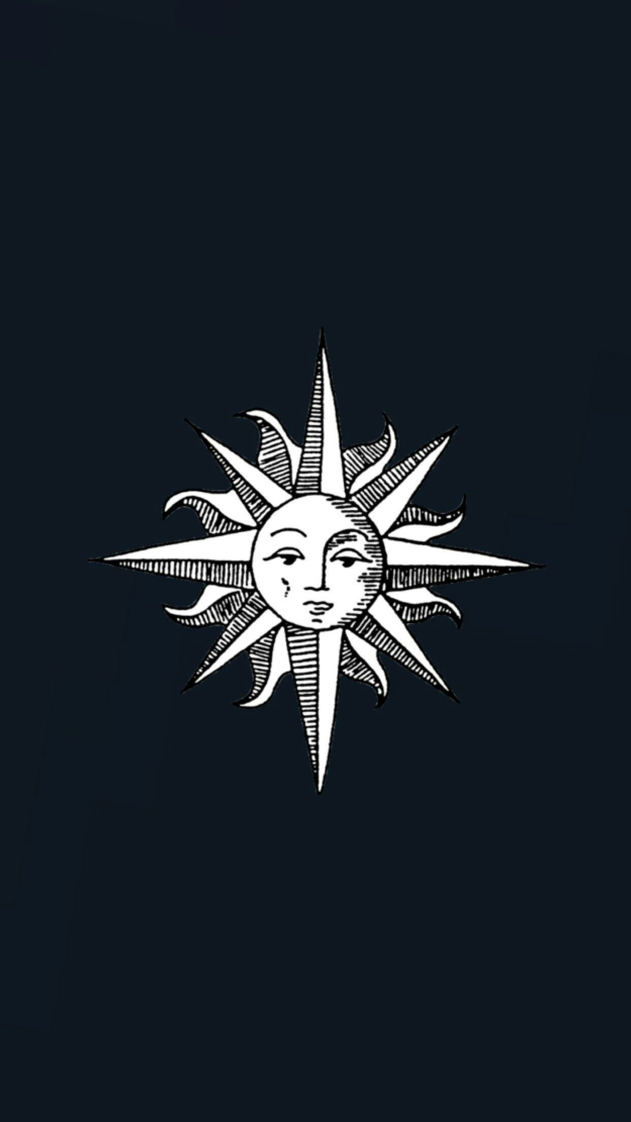 1250x2210 Trippy sun and moon celestials. iPhone wallpaper moon, Sun illustration, iPhone wallpaper vintage, Phone