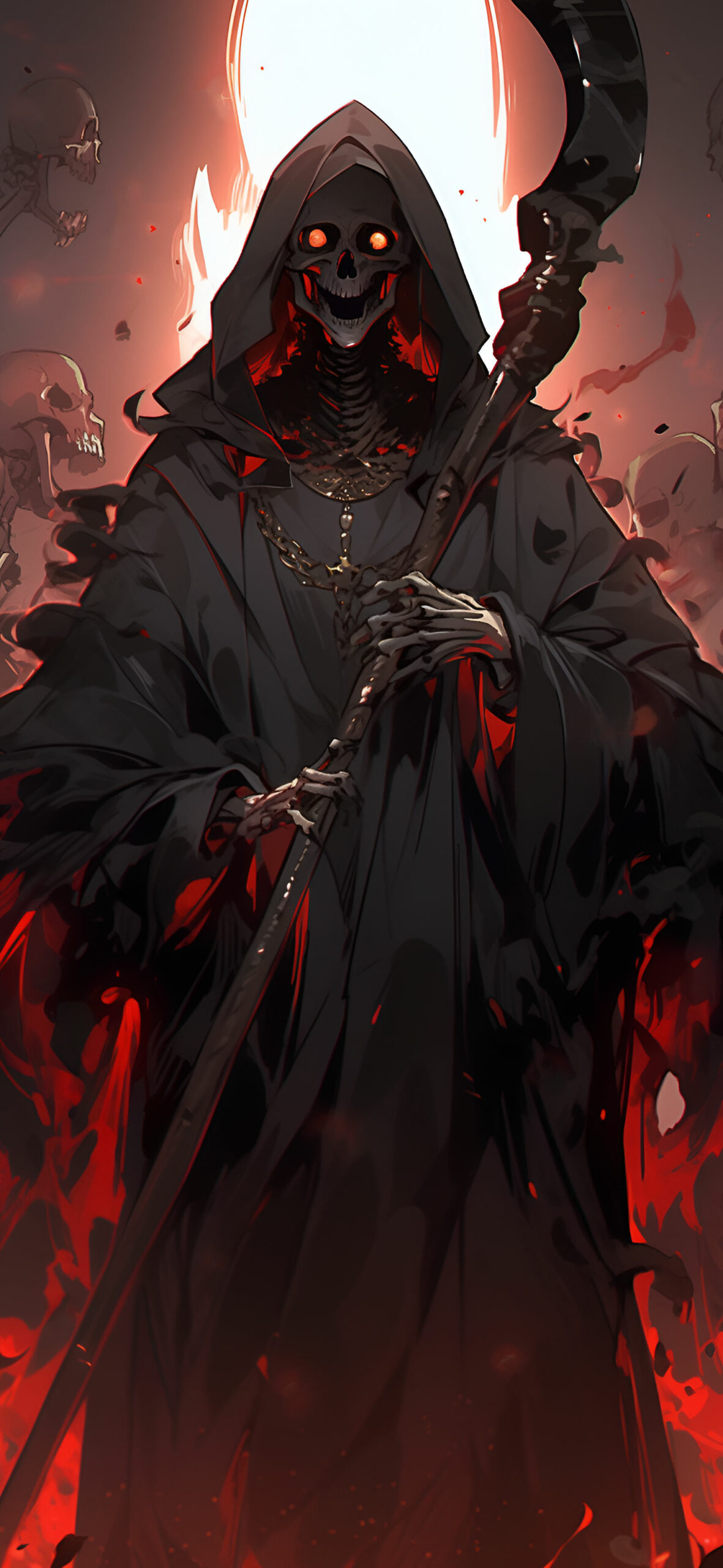 1190x2560 The Grim Reaper Creepy Wallpaper, Phone