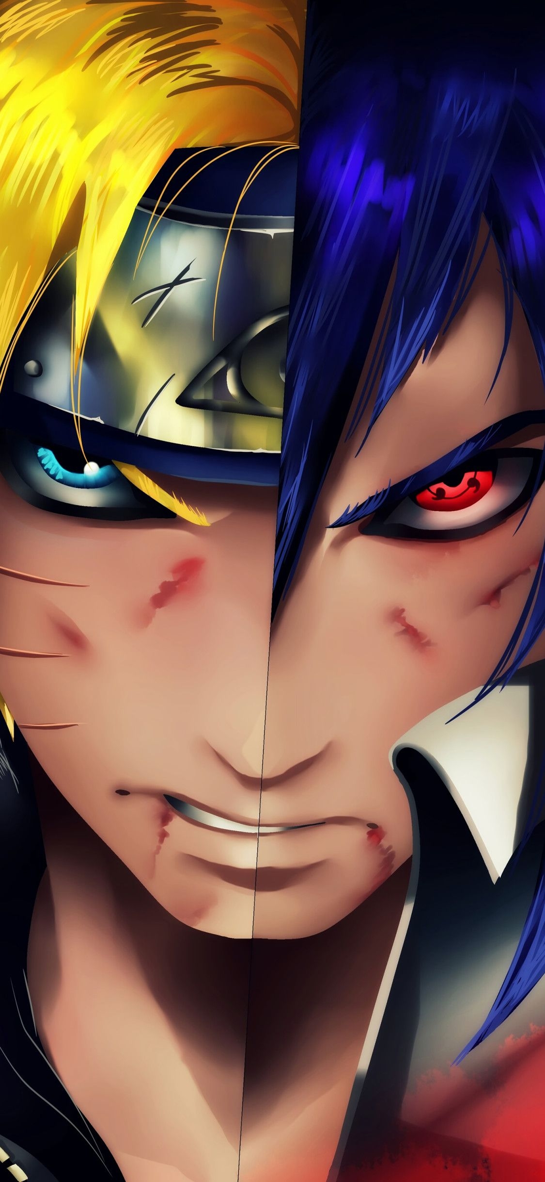 1130x2440 Naruto Vs Sasuke iPhone XS, iPhone iPhone X HD 4k, Phone