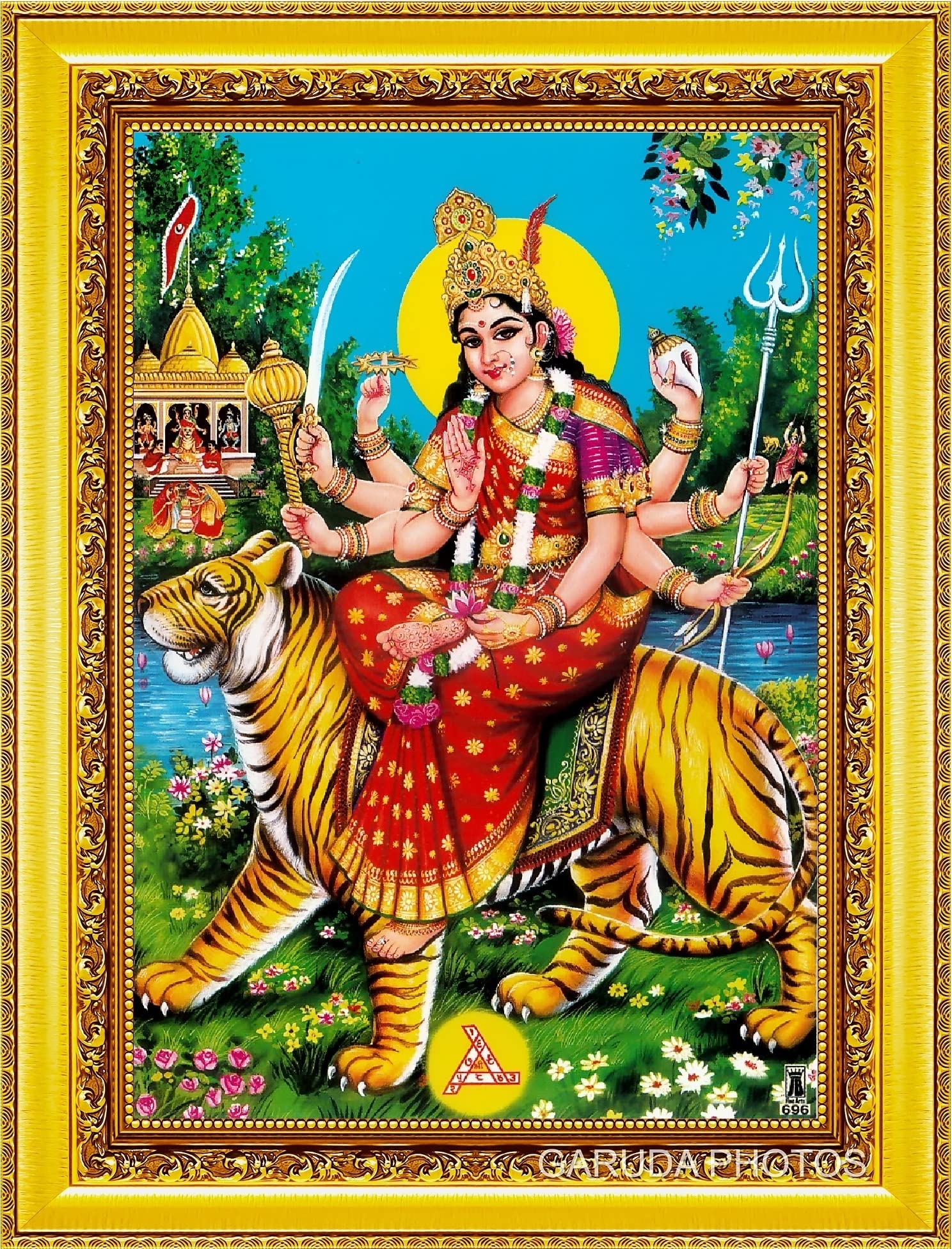 1490x1960 Garuda Photo Sri Durga Devi Photo Frame; Durga maa photo for Pooja; Ambe mata photo; Sherawali mata on Tiger; Durge Maa; Durga Bhavani Photo; Matha; Durge; (Small (9x7 Inch)), Phone