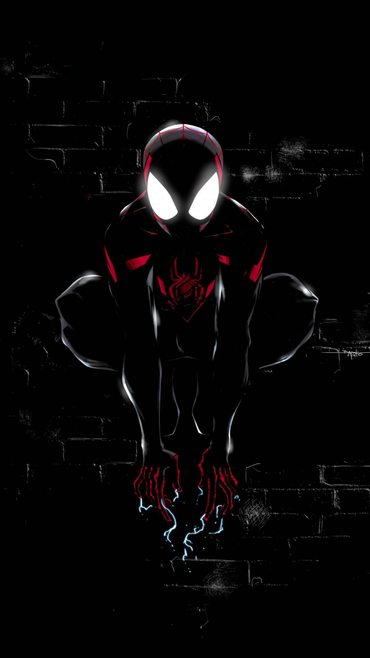 1250x2210 Miles Morales Wallpaper 4K, Spider Man, Dark, Graphics CGI, Phone