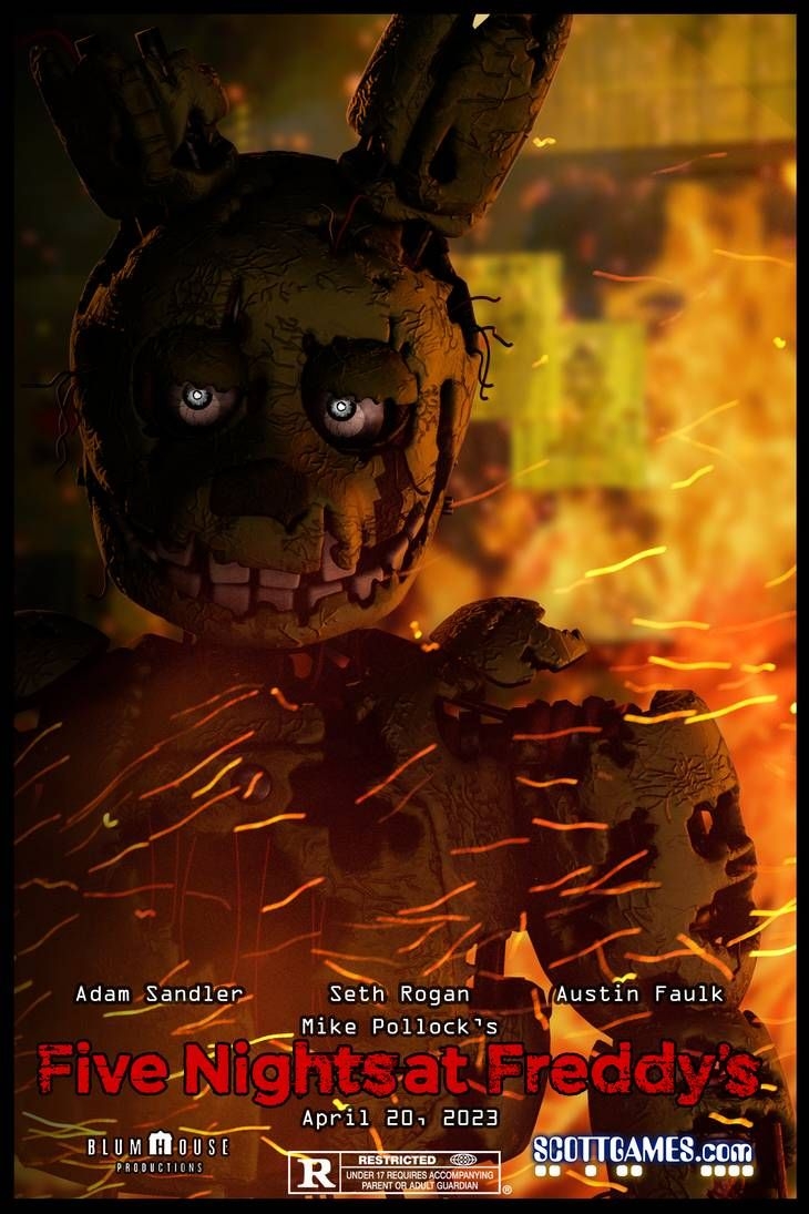 730x1100 School Photohop Project: FNaF Movie Poster by TF541Productions. Toy bonnie, Molde dos minions, Terror, Phone