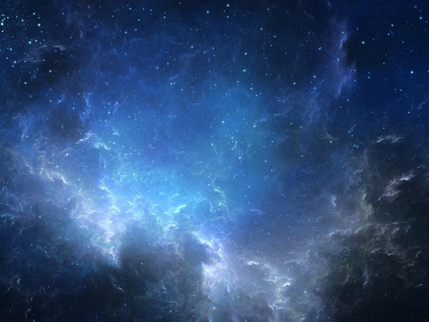 1440x1080 Download  Blue Nebula, Galaxy, Stars, Universe Wallpaper, Desktop