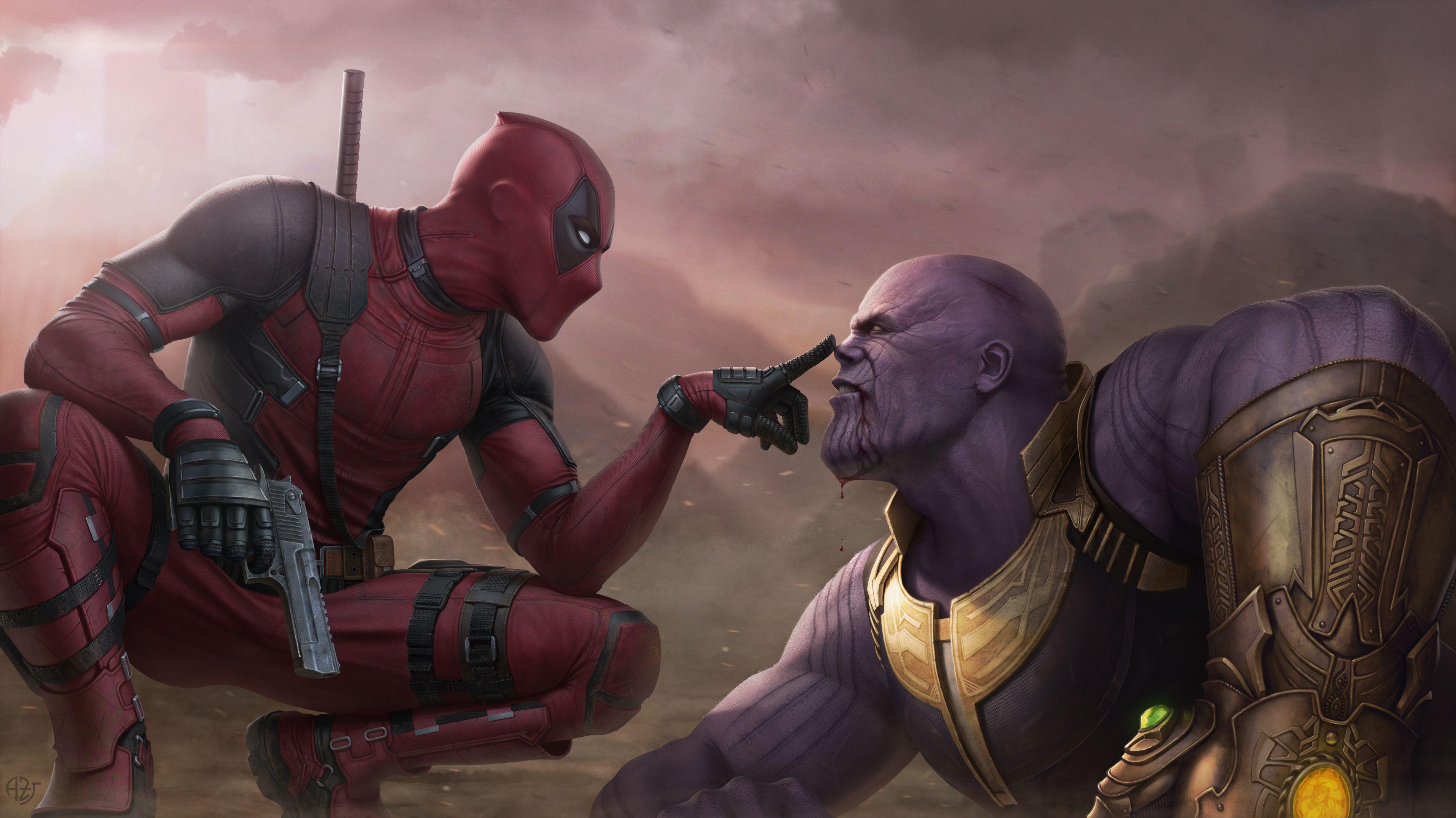 3840x2160 Deadpool Vs Thanos 4k Thanos Wallpaper, Supervillain Wallpaper, Desktop