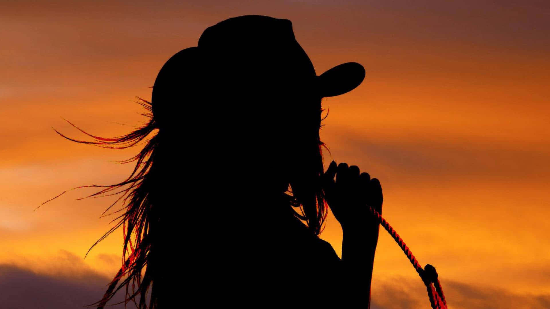 1920x1080 Download Cowgirl Aesthetic Black Shadowy Silhouette Wallpaper, Desktop
