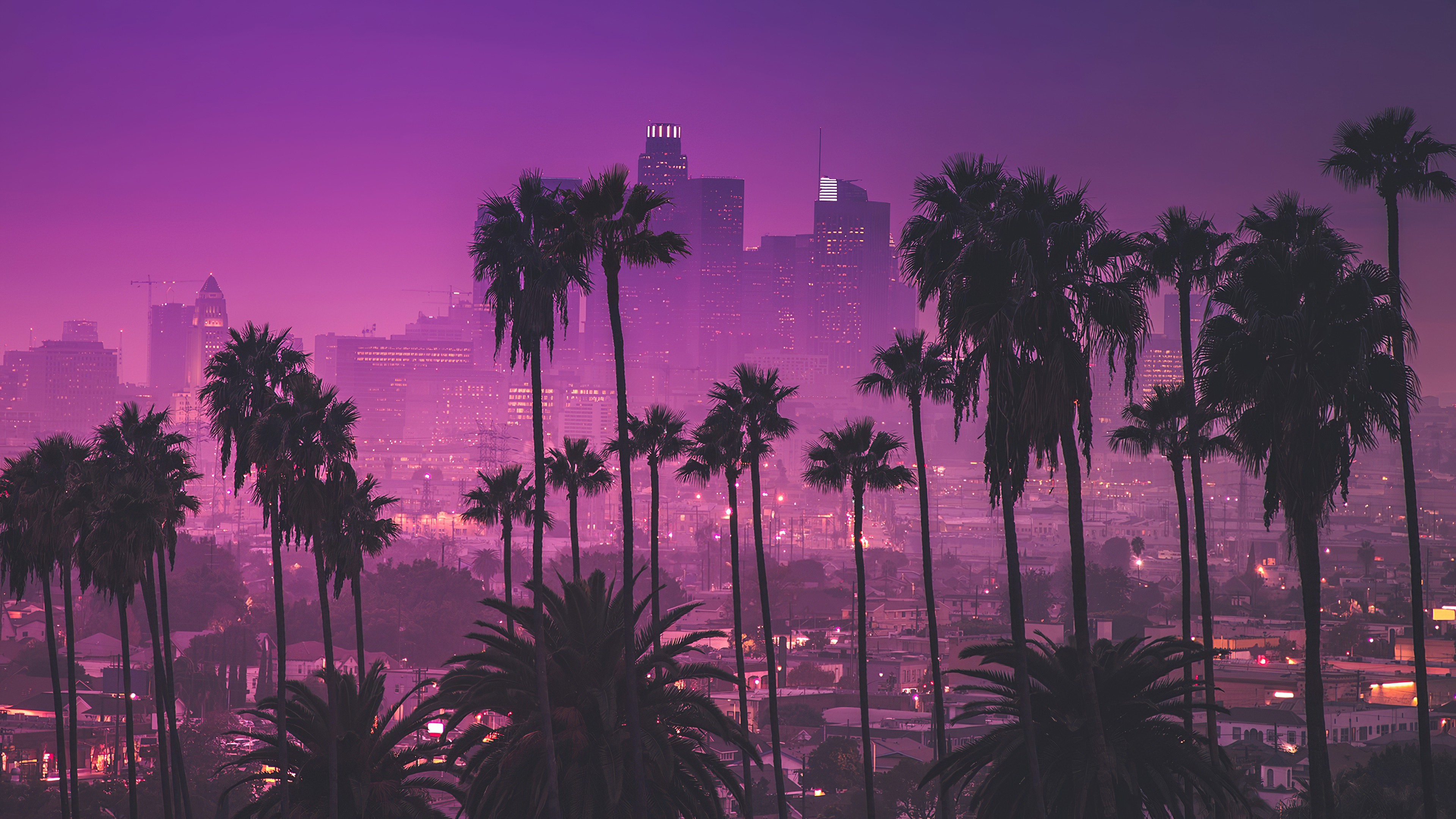 3840x2160 Wallpaper Los Angeles, Downtown Los Angeles, Atmosphere, Cloud, Afterglow, Background Free Image, Desktop