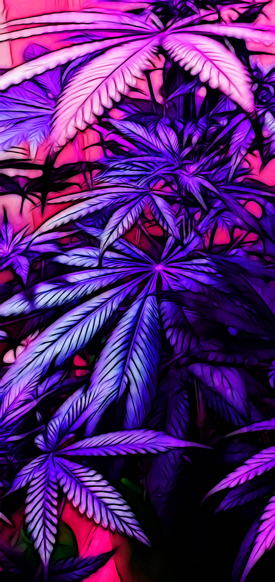 910x1920 Download Neon Weed Aesthetic for iPhone Wallpaper, Phone