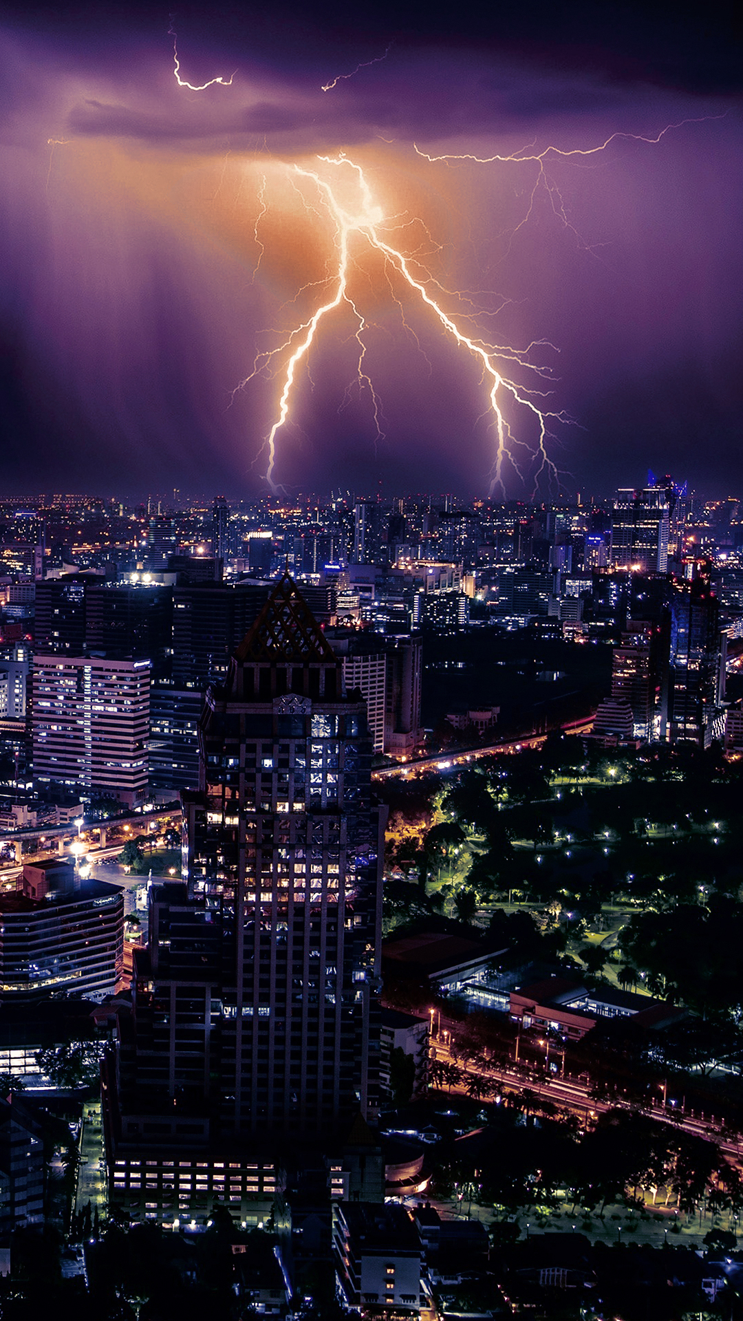 1080x1920 Lightning Storm Free Cell Phone Background, Phone