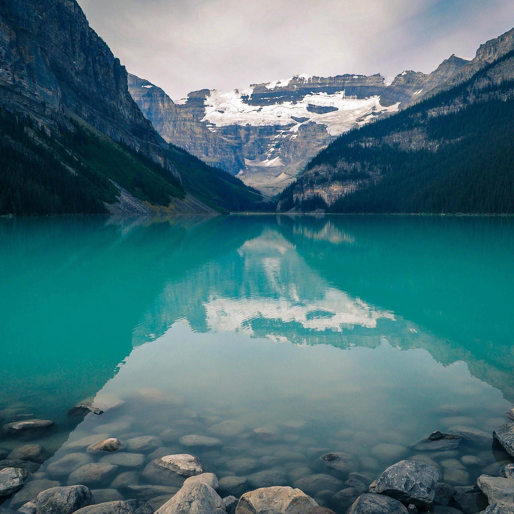 2050x2050 Canada Lake Louise Green Water Nature iPad Air Wallpaper Download, Phone