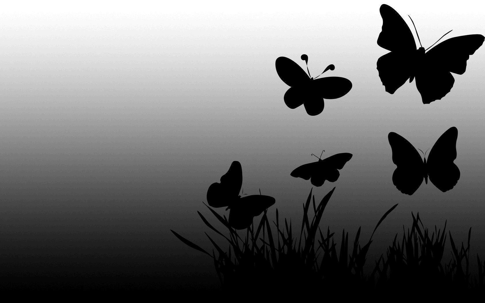 1680x1050 Black Butterflies, Desktop