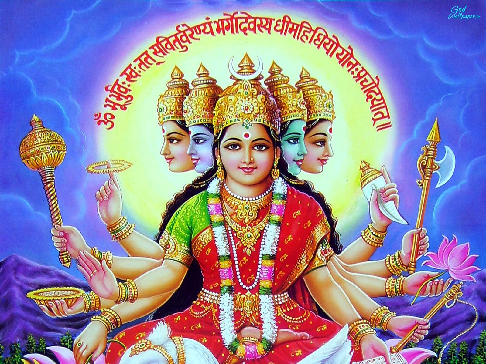 1600x1200 Gayatri Mata HD Wallpaper Free Download, Desktop