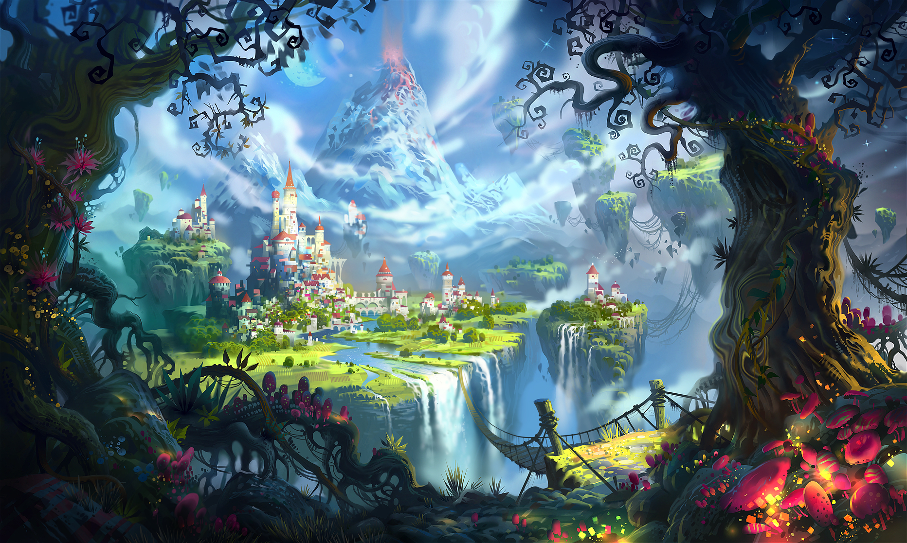 1870x1120 Places PT. 2. Fantasy artwork, Fantasy landscape, Fantasy art landscapes, Desktop