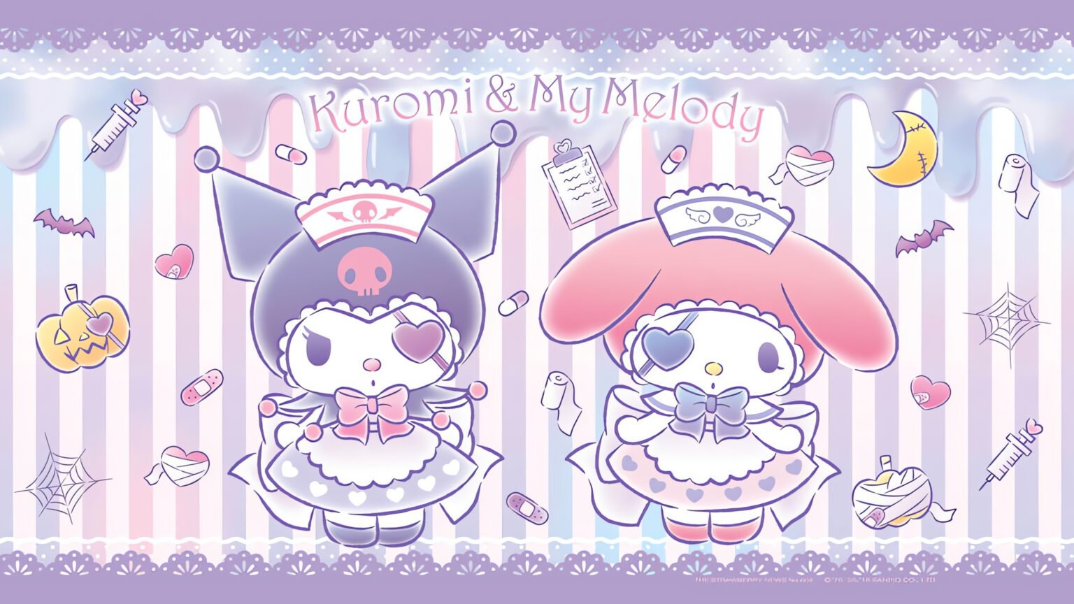 1540x870 Cute Kuromi & My Melody Nurse Desktop Wallpaper, Desktop